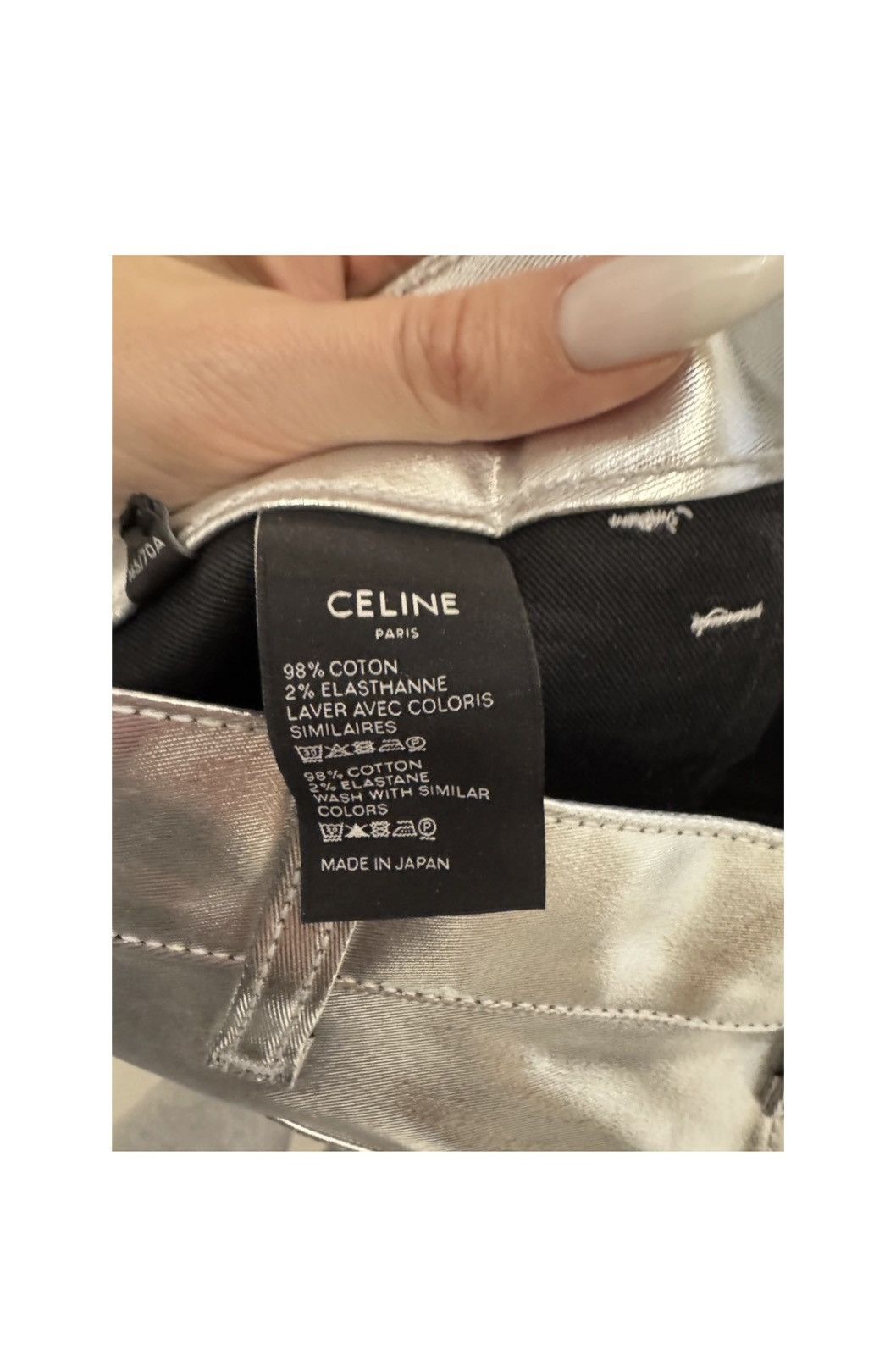 Celine NWT Celine Silver Coated 4 Pocket Trousers Size 28" / US 6 / IT 42 - 4 Thumbnail