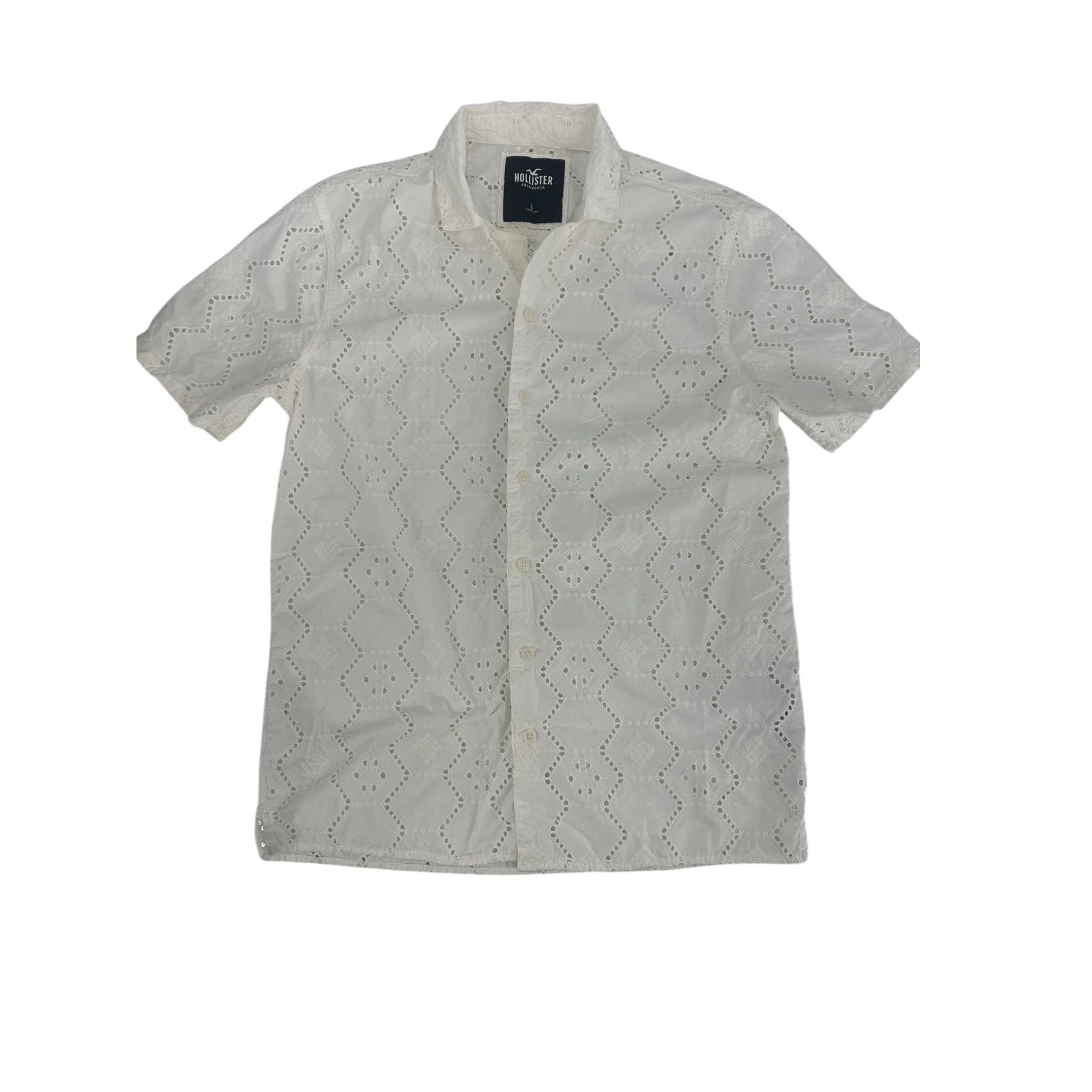 Hollister Hollister Shirt - White Eyelet Button-Up - Size Small Size US S / EU 44-46 / 1 - 4 Thumbnail