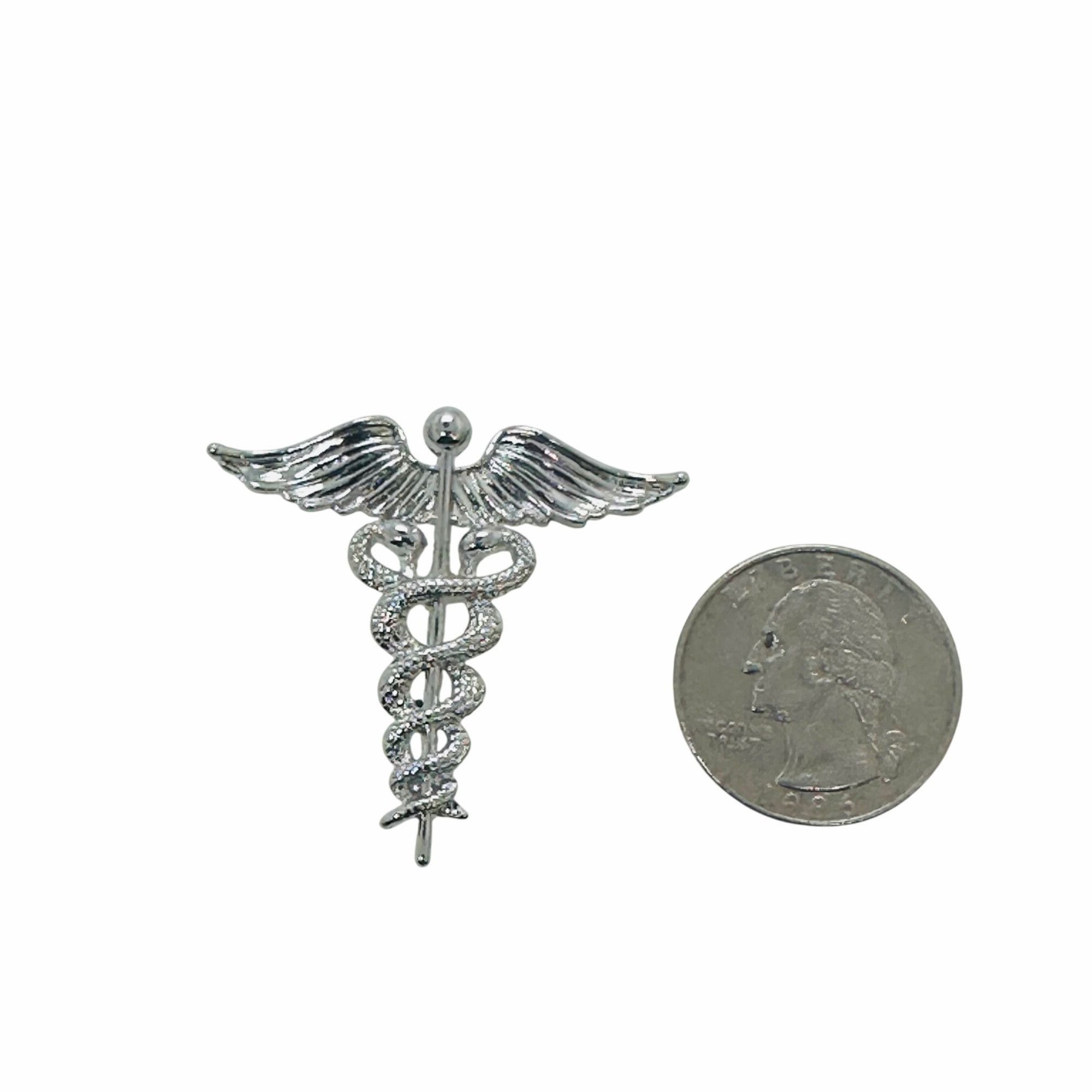 Other New Brooch Caduceus Elegance Silver Lapel Pin Medical Symbol Size ONE SIZE - 4 Thumbnail