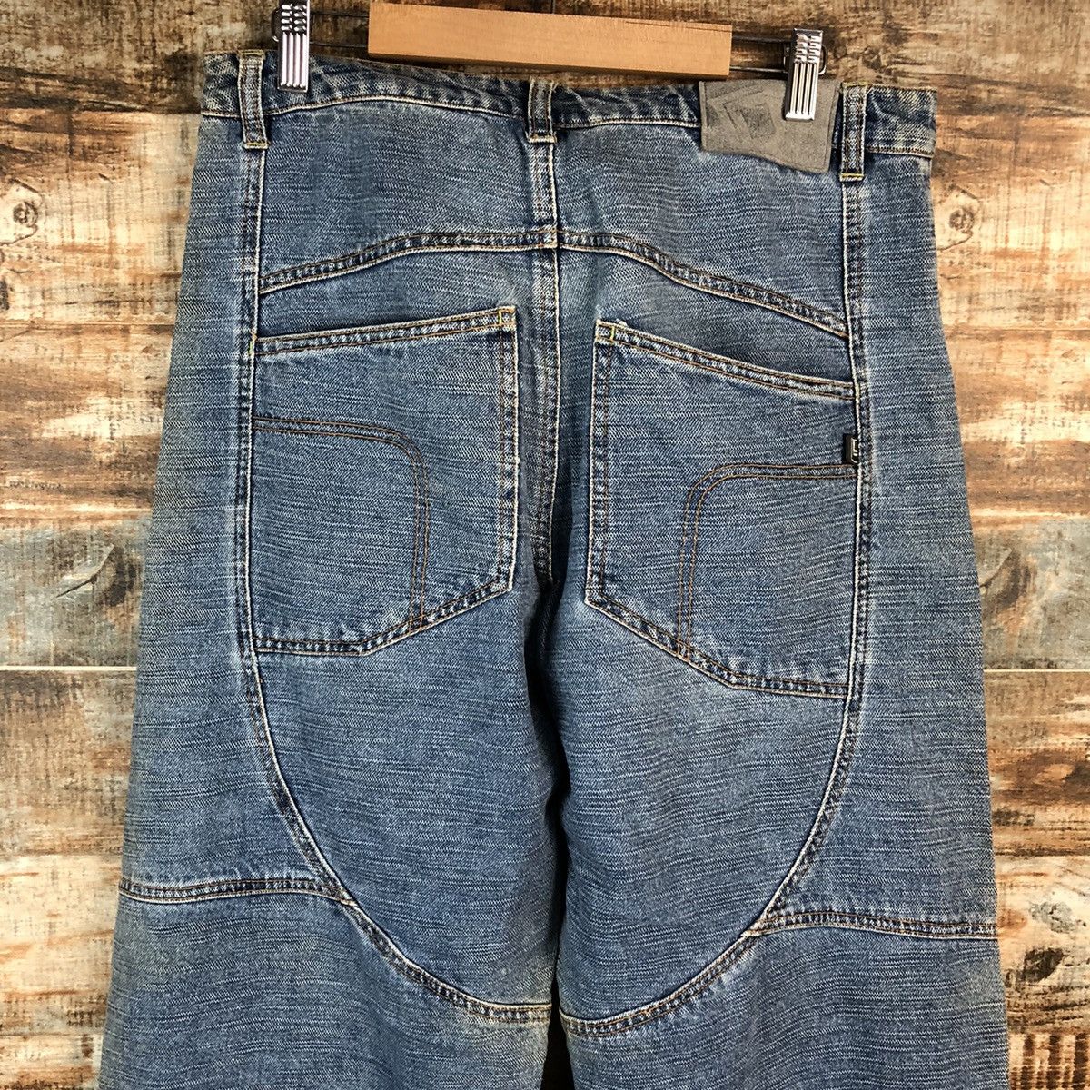 Ringspun DL Ring Spun double knee Blue vintage Denim Pants #C136 Size US 31 - 16 Thumbnail