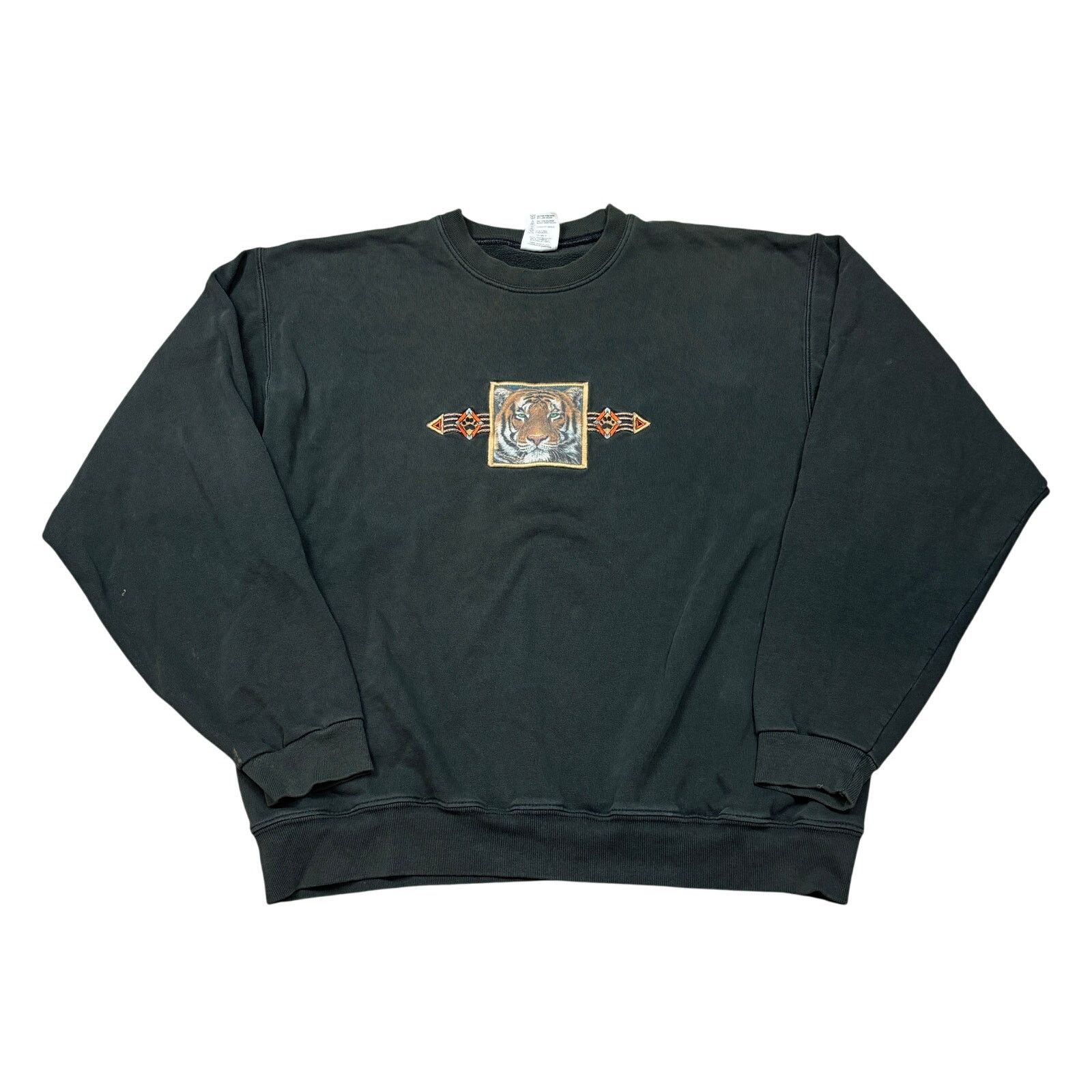 Vintage Vintage 90s Tiger Paw Embroidered Crew Sweatshirt Mens Large Size US L / EU 52-54 / 3 - 1 Thumbnail