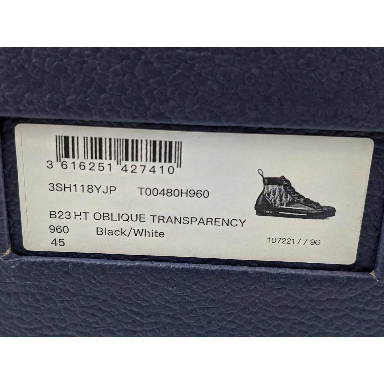Dior o1rshd1 B23 Oblique High-Top Sneakers in Black / White Size US 12 / EU 45 - 23 Thumbnail