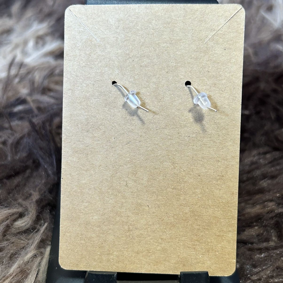 Handmade Handcrafted vintage wood bead larvikite elbaite earrings Size ONE SIZE - 4 Thumbnail