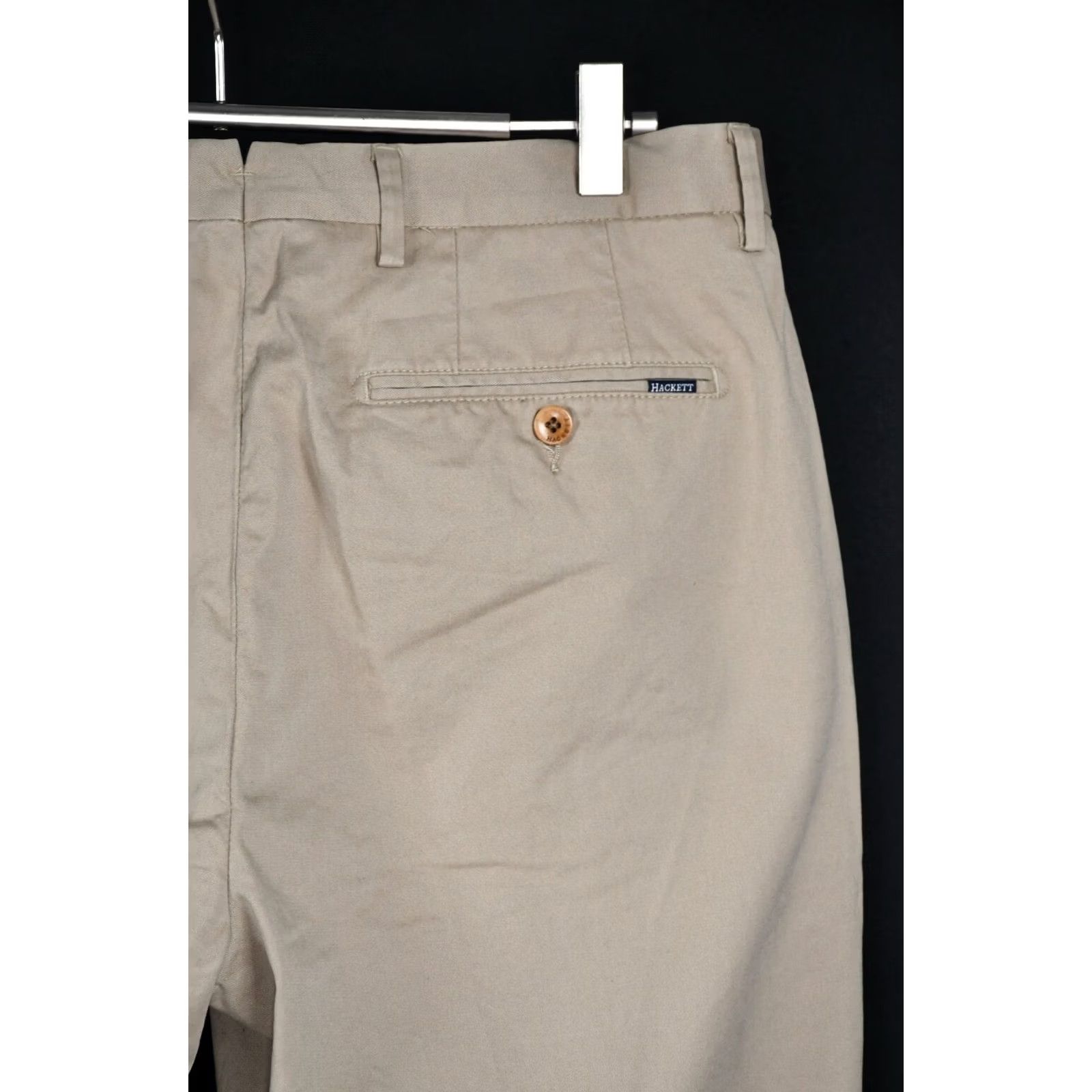 Hackett Hackett Sanderson Chino Pants Mens 32R Beige 99%Cotton 1%Elastane Flat Front Regular Vintage: No Size US 32 / EU 48 - 6 Thumbnail
