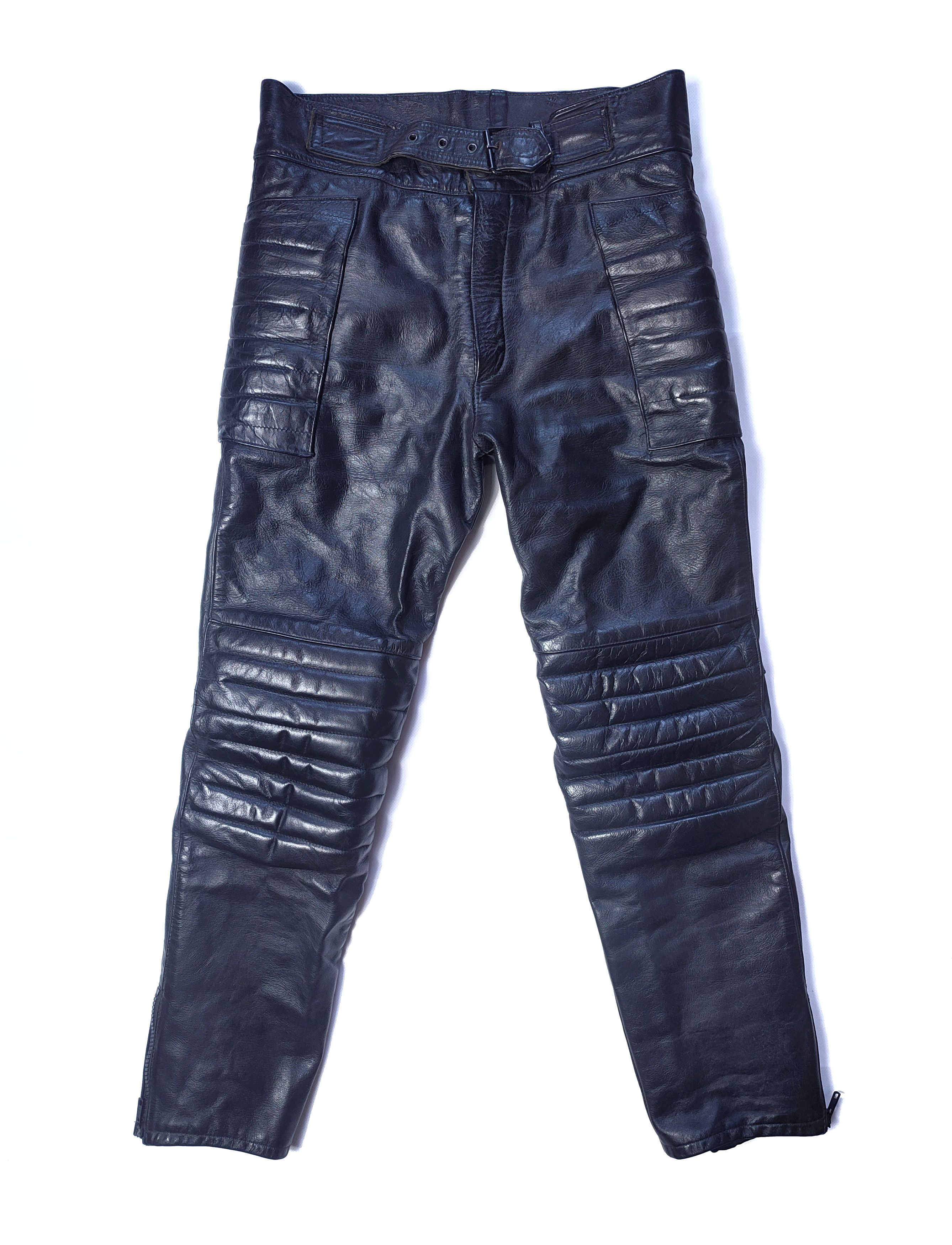 Genuine Leather Vintage Moto Biker Leather Pants Size US 32 / EU 48 - 2 Thumbnail