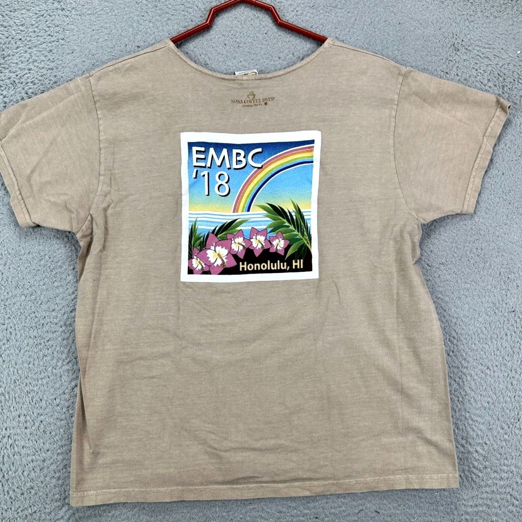 Vintage Crazy Shirts T-Shirt Unisex Small Tan Kona Coffee Dyed Tee NEW Hawaii Honolulu Beige Size US S / EU 44-46 / 1 - 4 Thumbnail