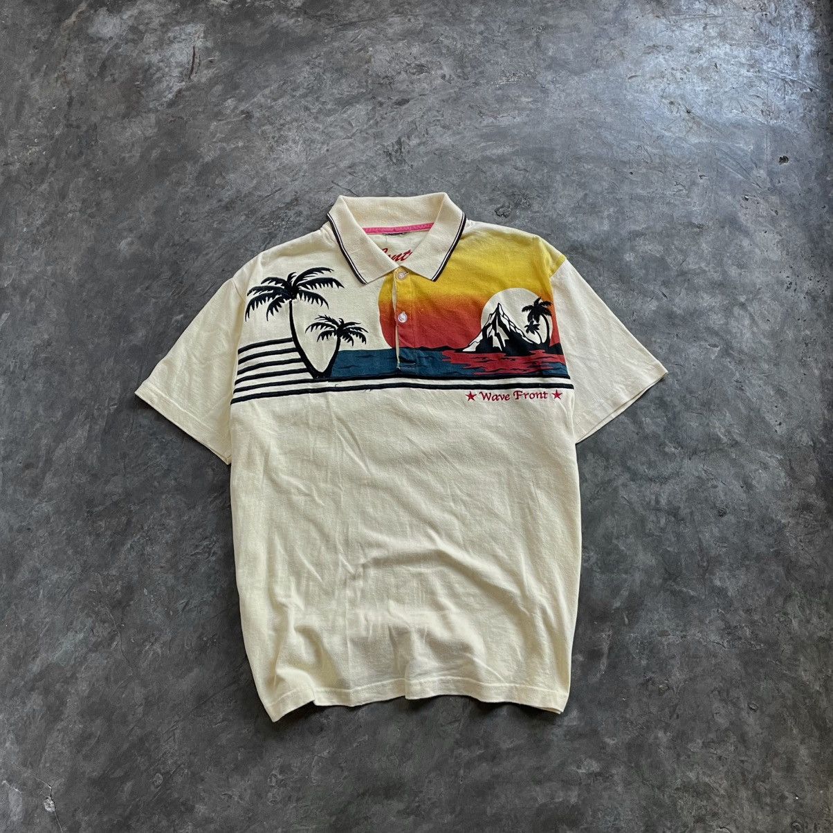 Vintage Spiritual wave front poloshirt Size US M / EU 48-50 / 2 - 2 Thumbnail