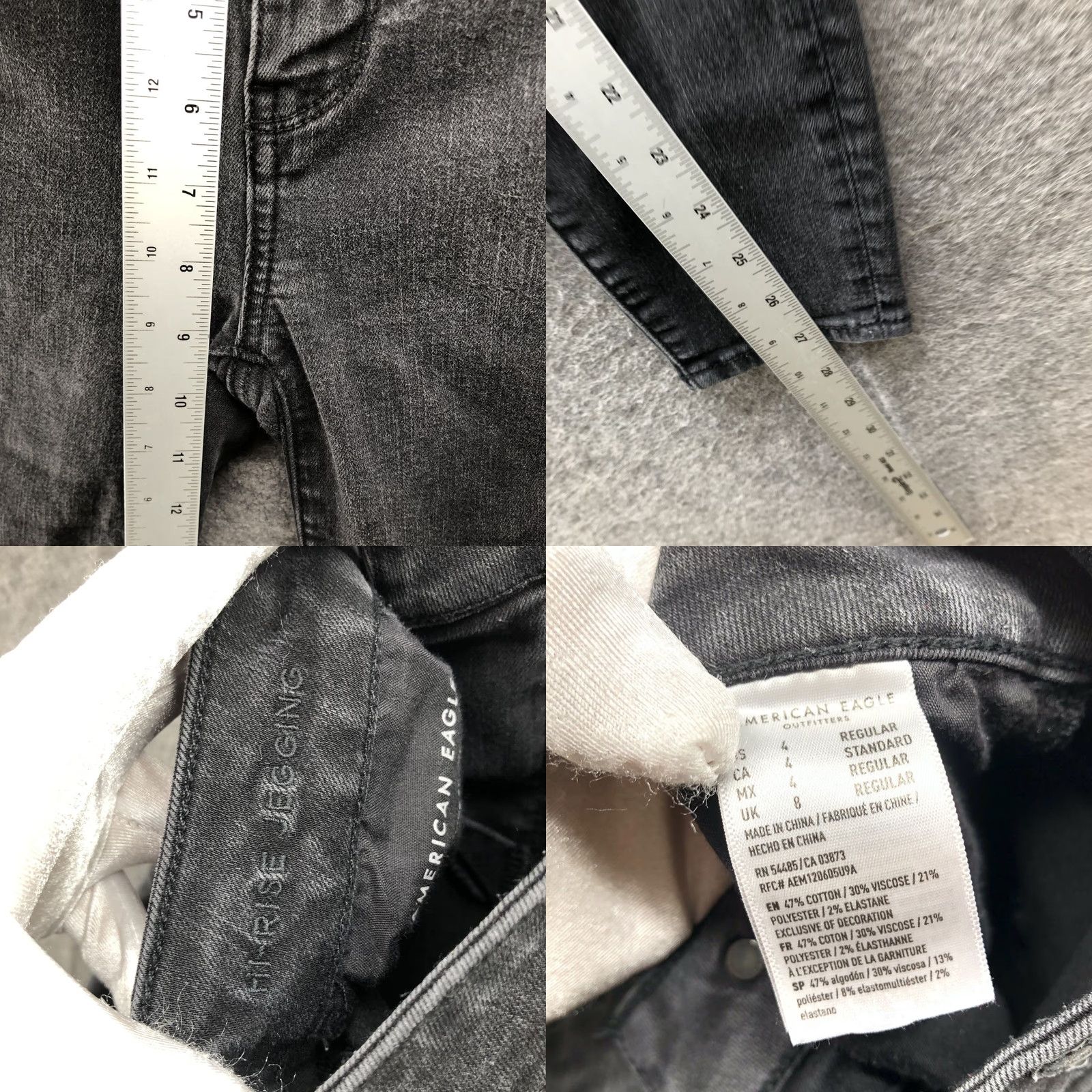 American Eagle Outfitters American Eagle Outfitters Jegging Womens 4 Black Stretch Jeans High-Rise 5-Pocket Denim Size 27" / US 4 / IT 40 - 8 Thumbnail