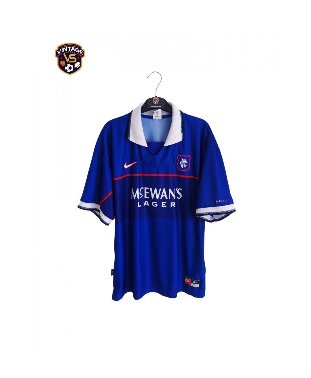 image of Glasgow Rangers Fc 1997-1998 Soccer Home Jersey Nike in Blue, Men's (Size XL)