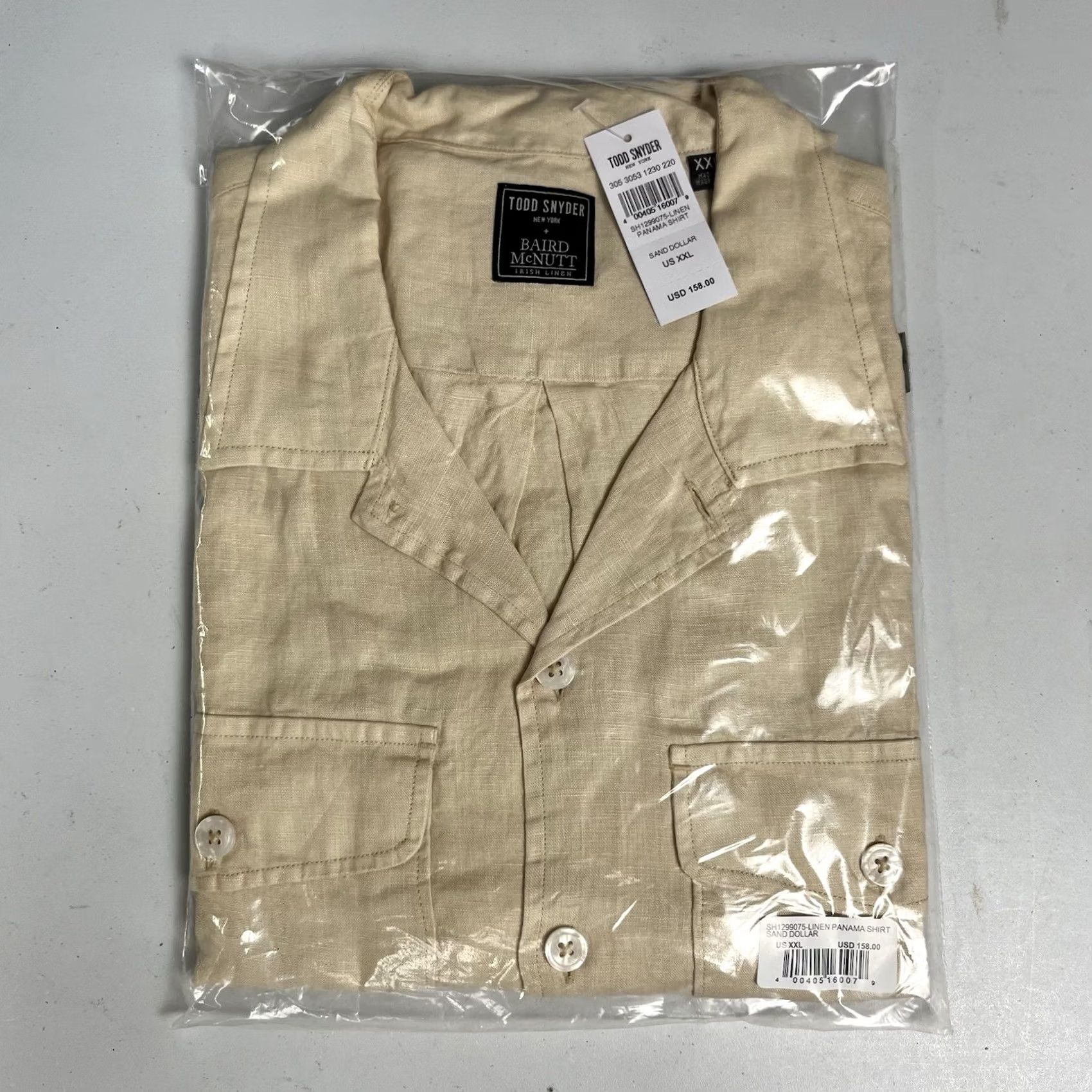 Todd Snyder Todd Snyder Shirt Mens 2XL Beige Linen Panama Sand Dollar Baird McNutt Camp Collar Button Size US XXL / EU 58 / 5 - 2 Thumbnail