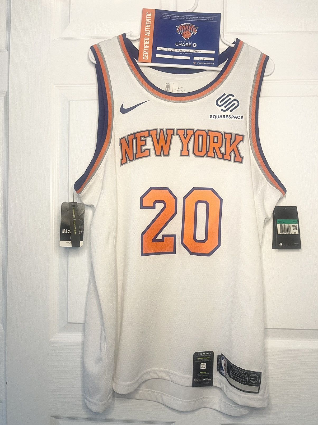 NBA Autographed Kevin Knox Knicks Jersey Size US XL / EU 56 / 4 - 1 Thumbnail