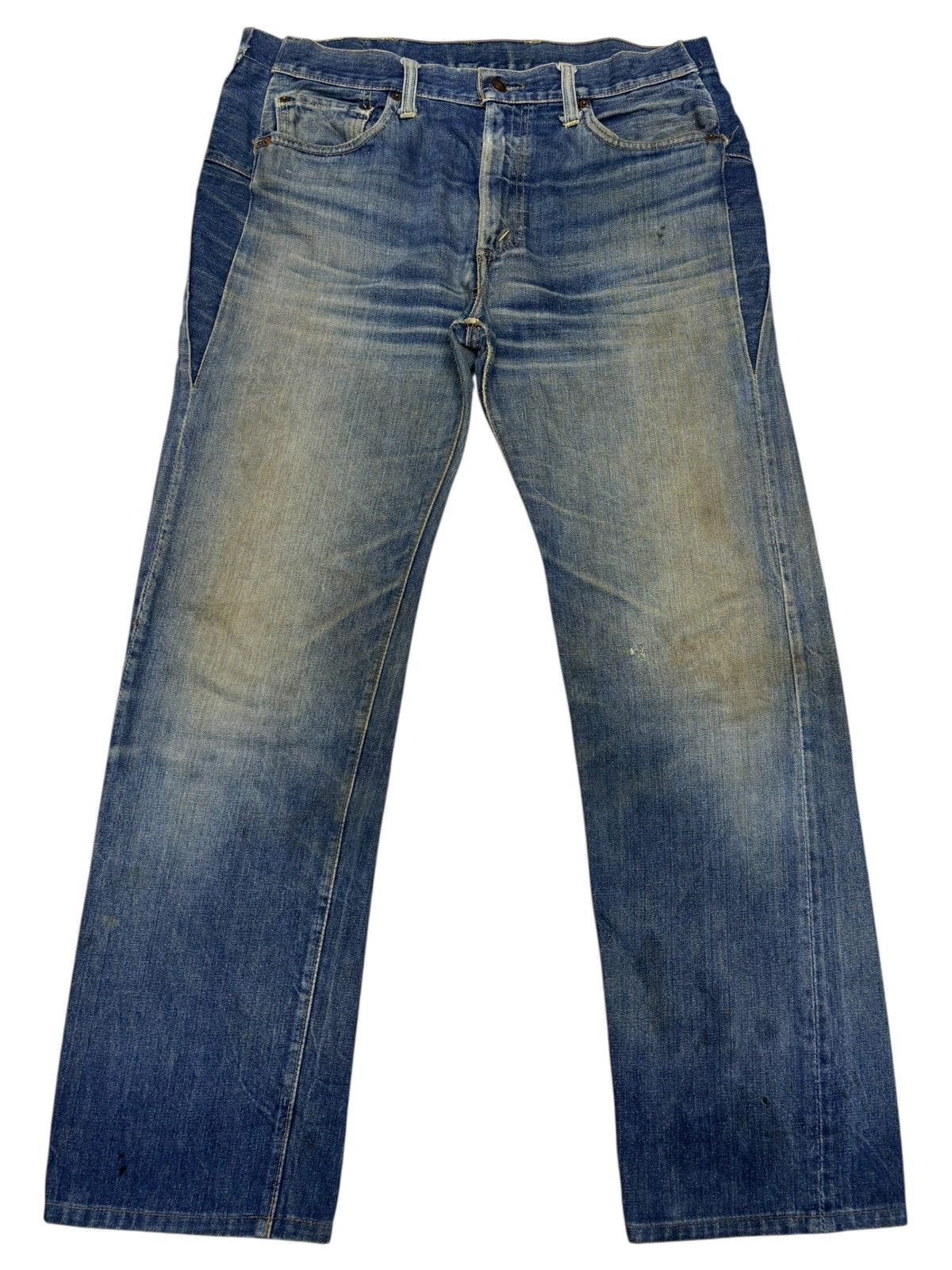 Levi's Levis 505 70s Button 8 Distressed Denim Jeans Size US 35 - 1 Thumbnail