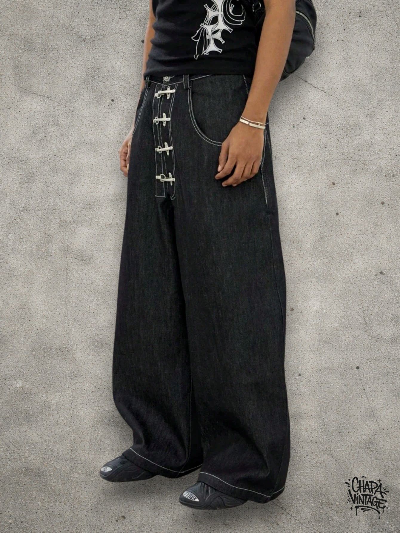 Vintage Wide dark blue jeans Size US 32 / EU 48 - 2 Thumbnail