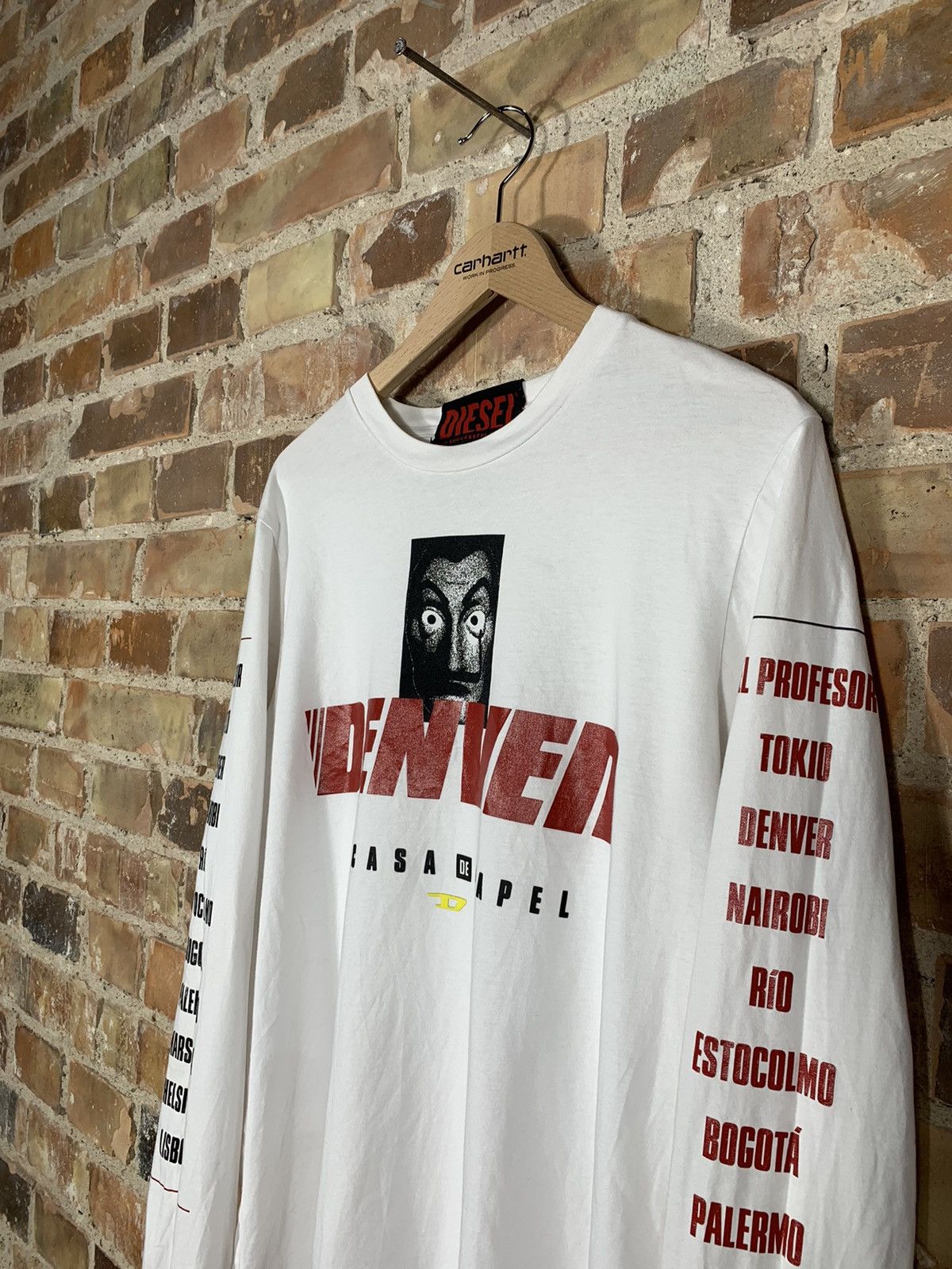 Diesel × Vintage Diesel La casa de papel avant garde longsleeve t shirt tee Size US L / EU 52-54 / 3 - 4 Thumbnail