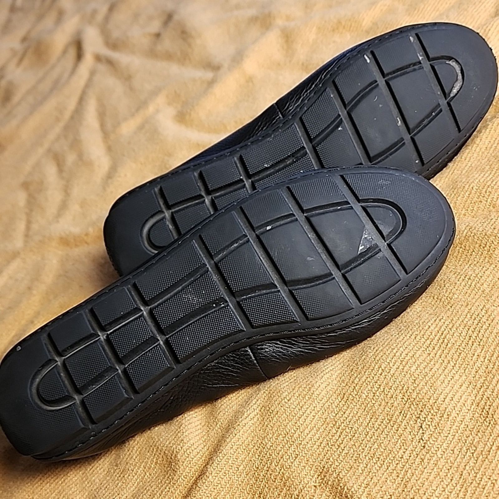 Coach Coach Black Textured Leather Loafers Size US 8 / IT 38 - 9 Thumbnail