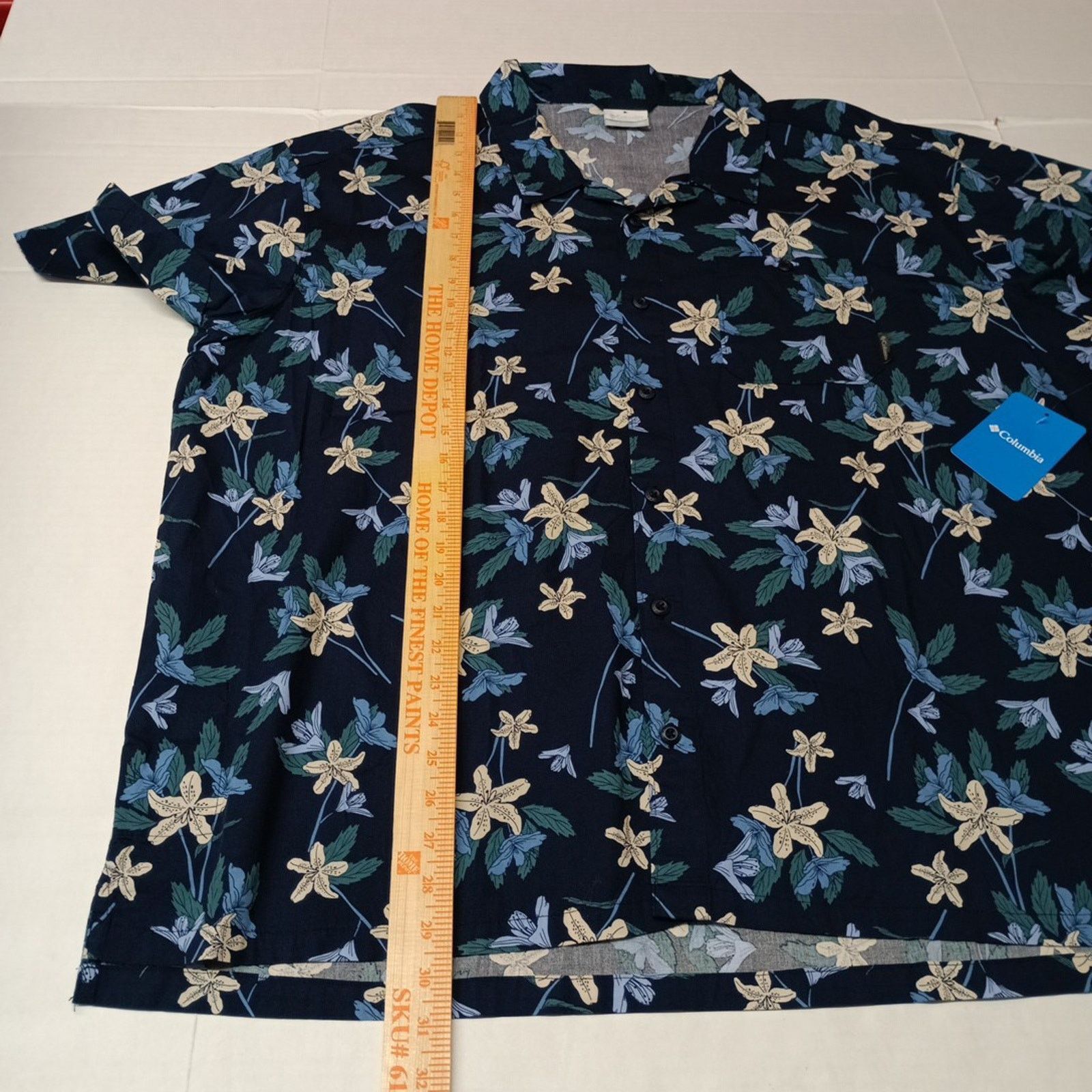 Columbia Columbia Arrow Springs Floral Print Shirt Men's 2XL Blue Size US XXL / EU 58 / 5 - 6 Thumbnail