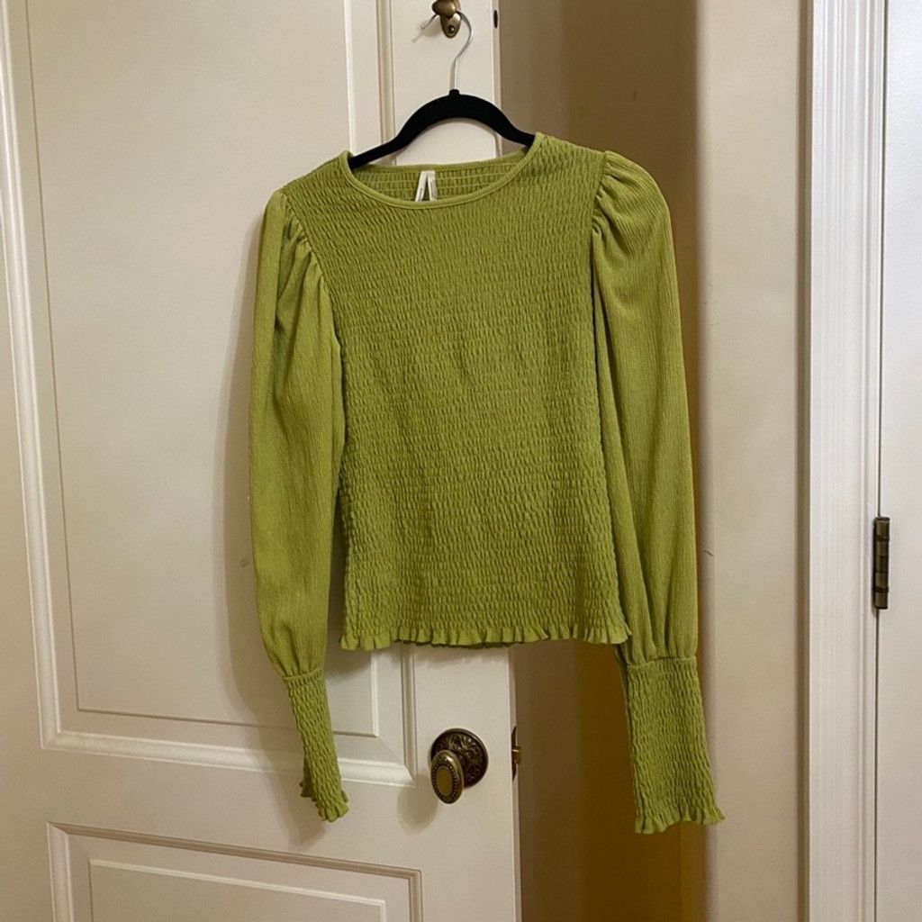 Anthropologie Anthropologie Smocked Puff-Sleeved Top Size S / US 4 / IT 40 - 4 Thumbnail