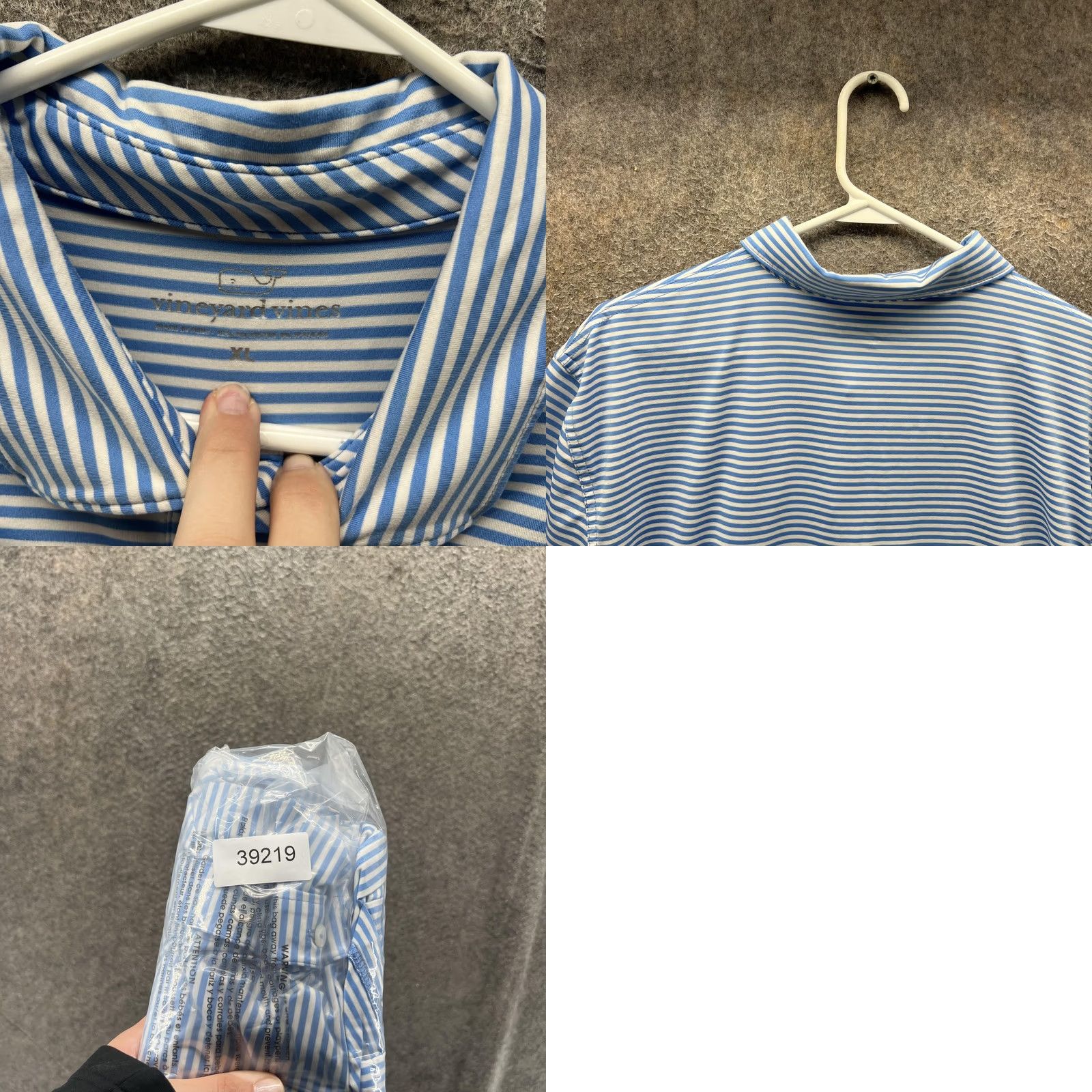 Vineyard Vines Vineyard Vines Polo Shirt Mens XL Blue Stripe Golf Performance Short Sleeve Casual Size US XL / EU 56 / 4 - 8 Thumbnail