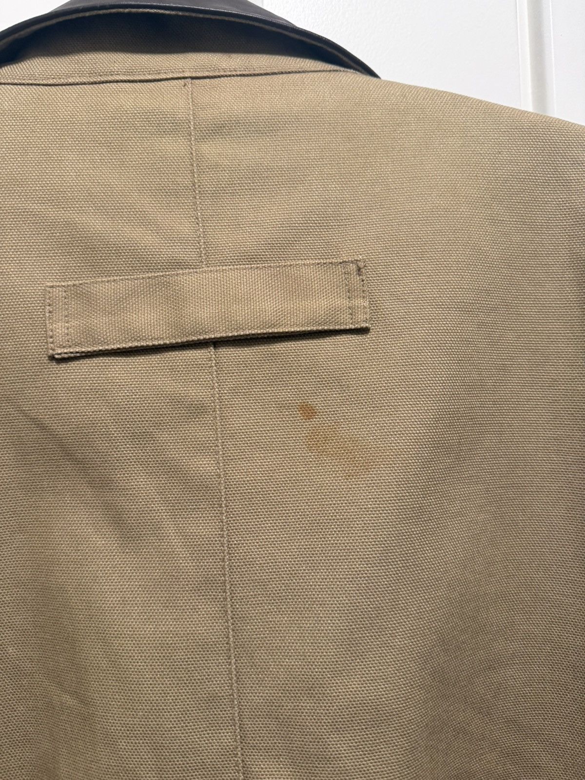 Vintage Canvas jacket with leather collar Size US L / EU 52-54 / 3 - 9 Thumbnail