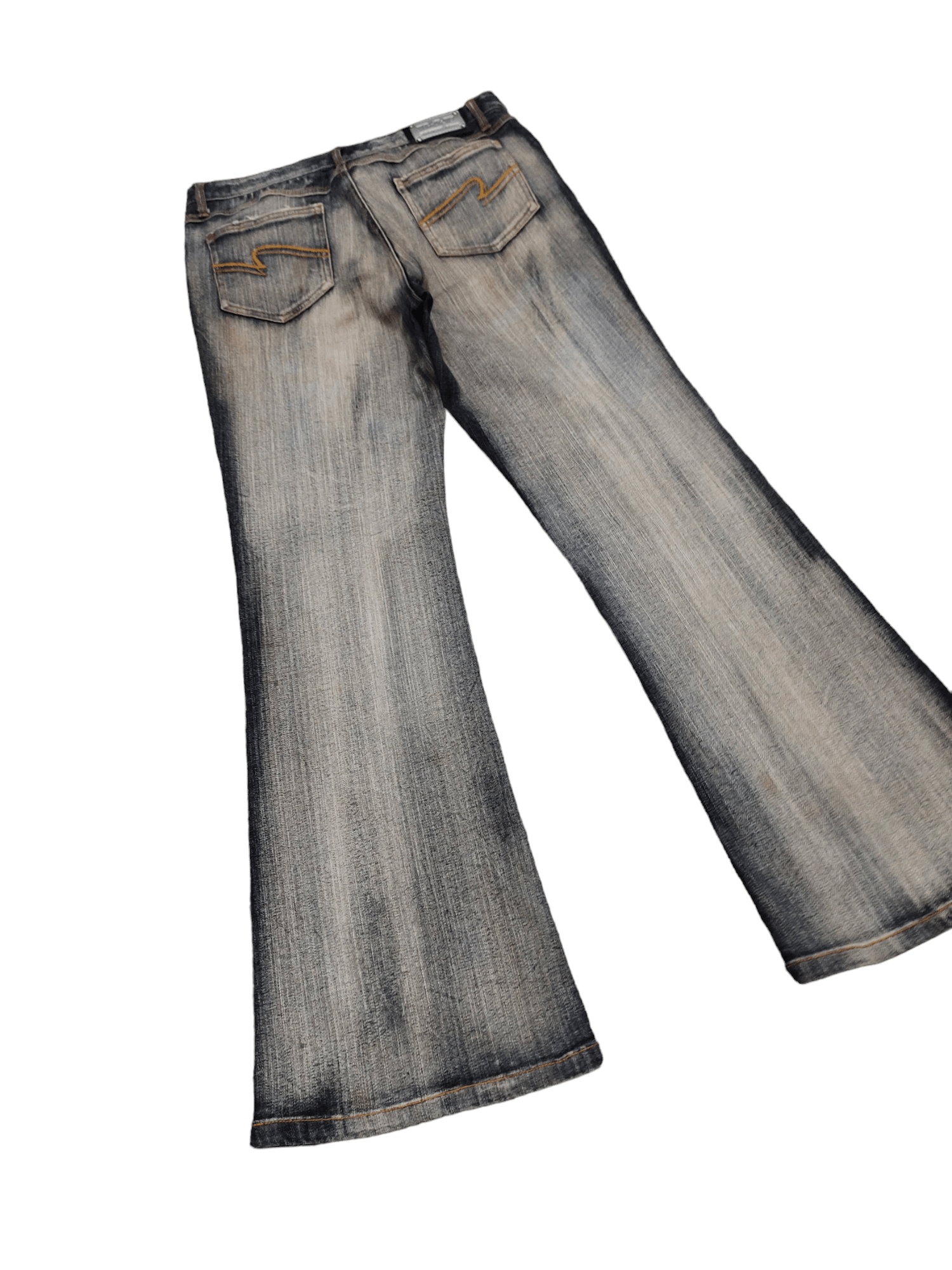 If Six Was Nine × Le Grande Bleu (L.G.B.) × Tornado Mart Flare Jeans Jouer Aur Faded Wash Denim Bootcut Y2k Size US 32 / EU 48 - 13 Thumbnail