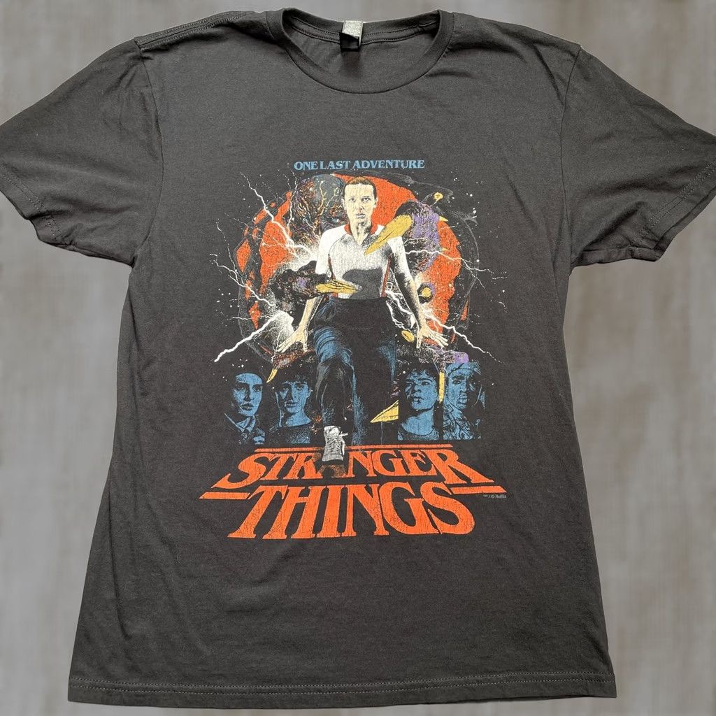 Vintage Stranger Things Shirt Mens Medium Black One Last Adventure Eleven Graphic Tee Size US M / EU 48-50 / 2 - 1 Thumbnail