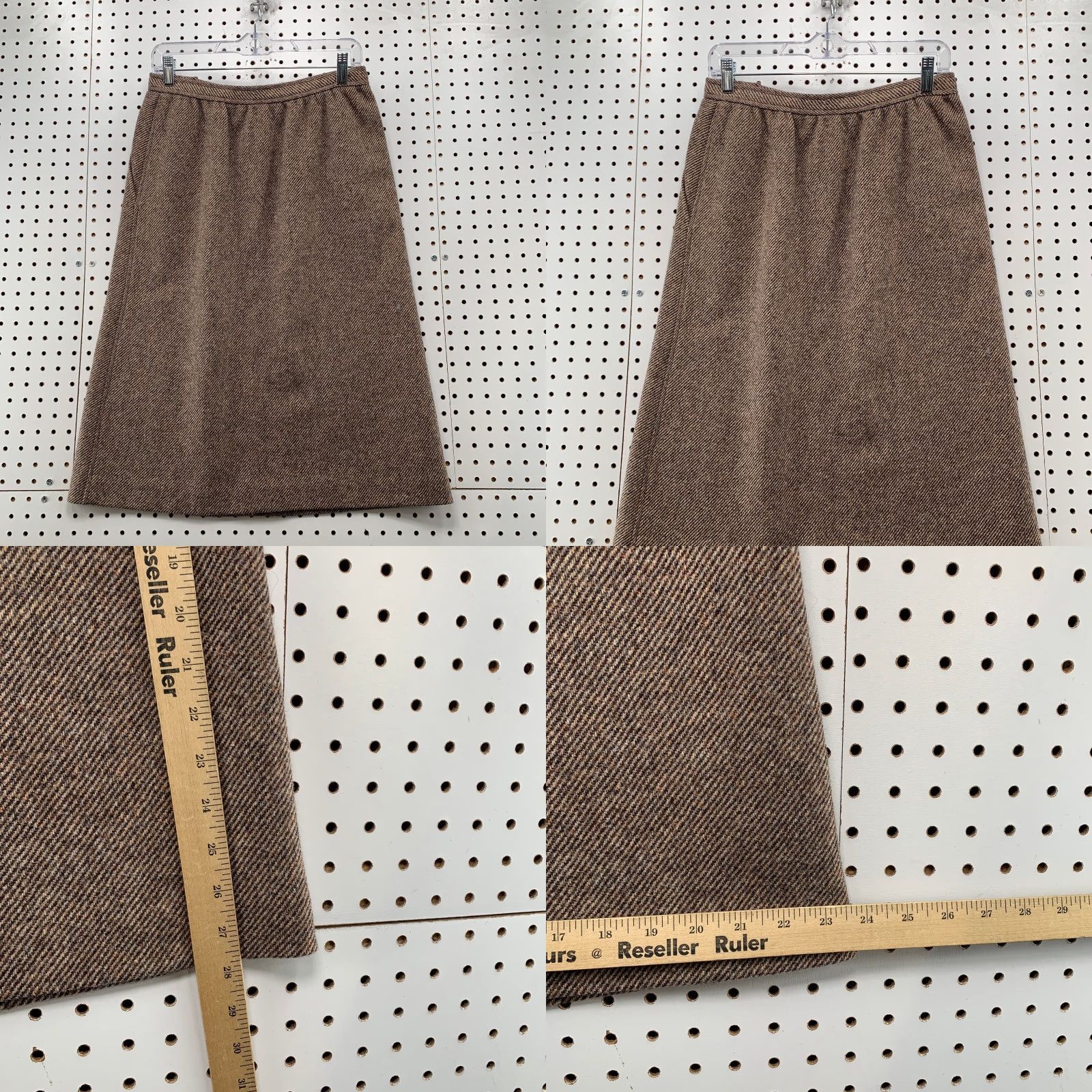 Evan Picone VINTAGE Evan Picone Wool Tweed Blazer Skirt Set Womens Medium Brown Union USA Size 32" / US 10 / IT 46 - 9 Thumbnail