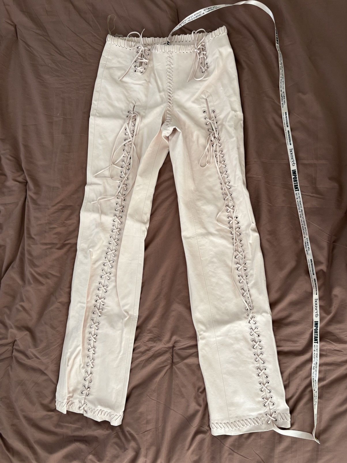 House of CB Tie Up Leather Pants Size 26" / US 2 / IT 38 - 8 Thumbnail