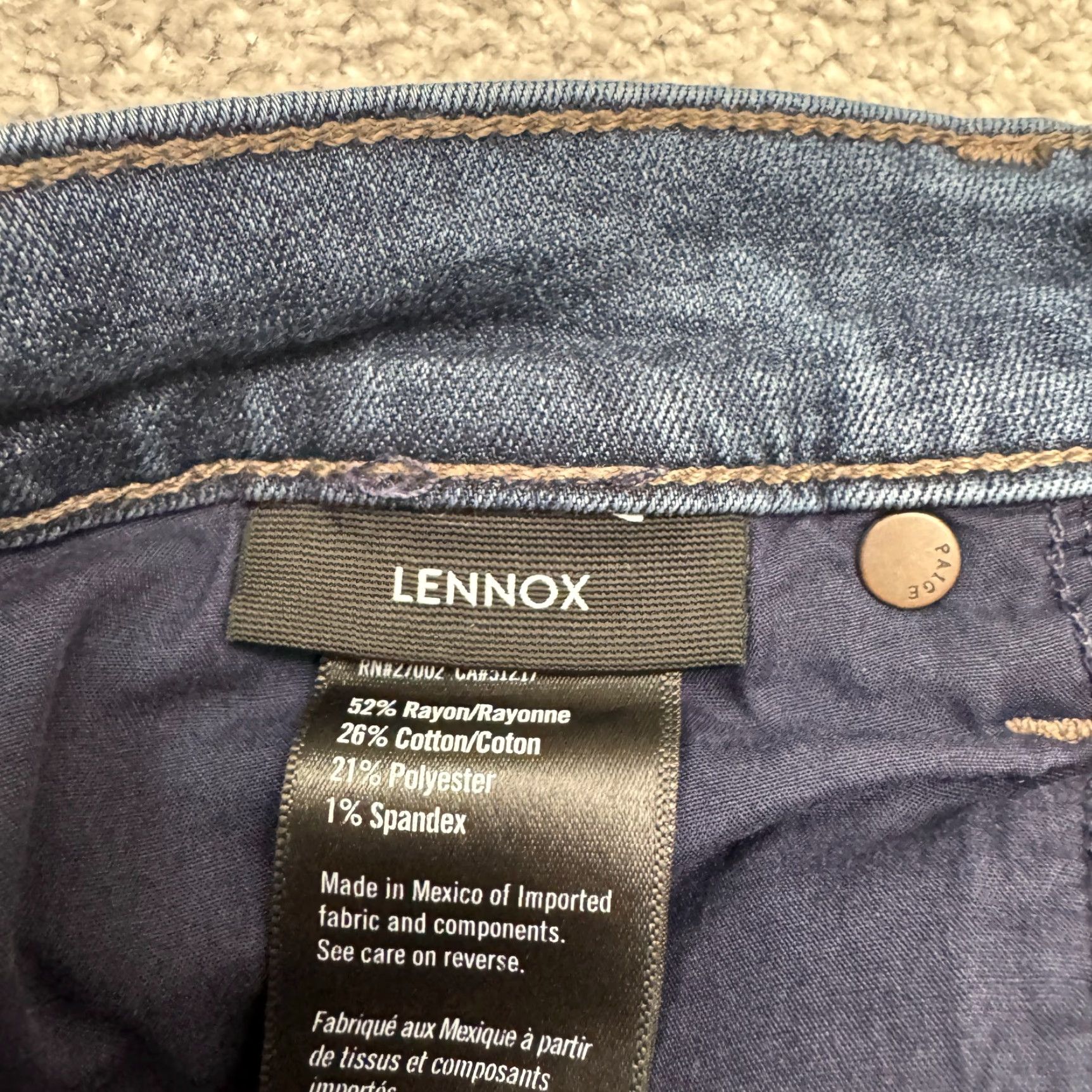Paige Paige Lennox Slim Straight Denim Jeans Womens 28 Parnell Blue Dark Wash Jeans Size 28" / US 6 / IT 42 - 7 Thumbnail