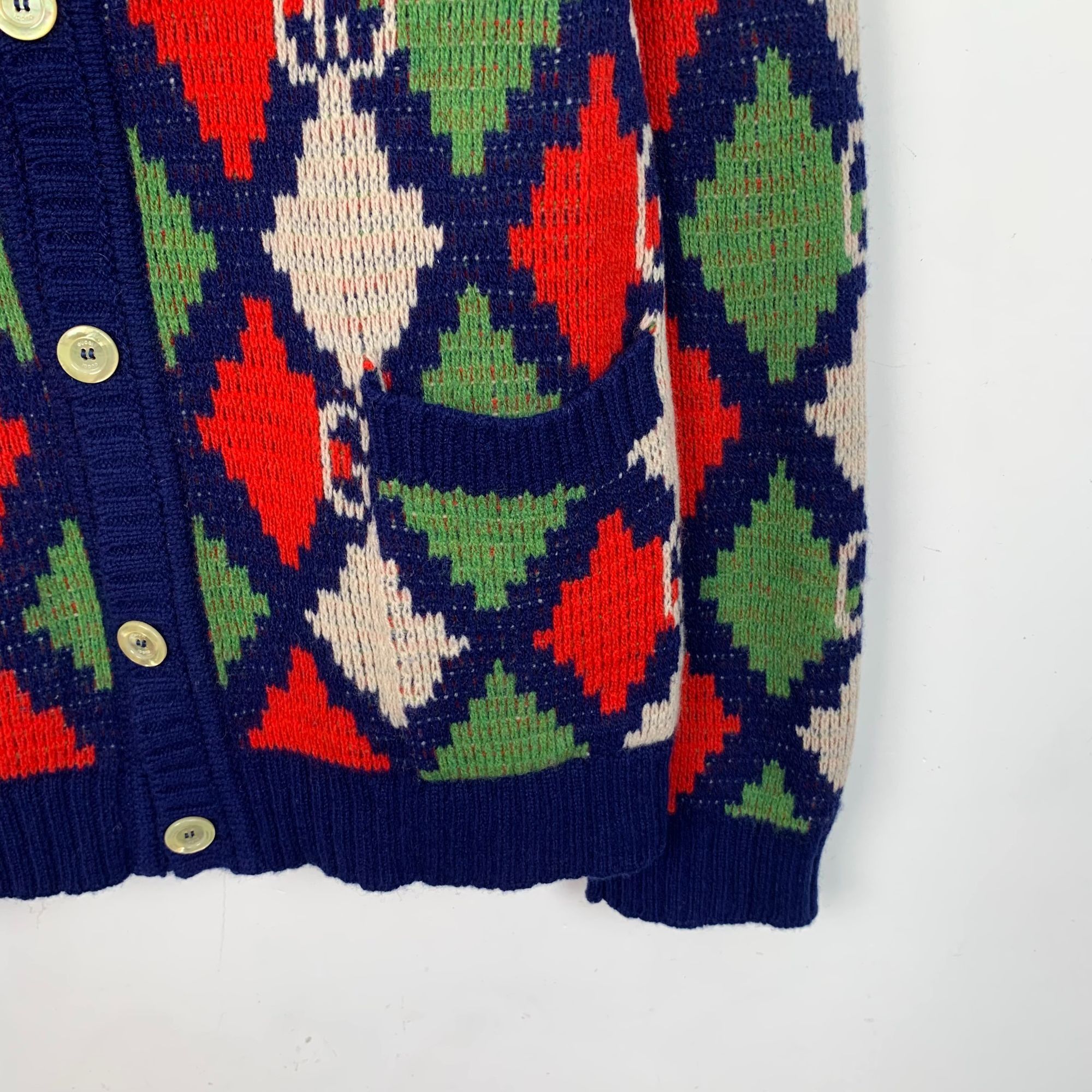 Gucci Gucci Wool & Cashmere Argyle Cardigan Sweater - Size S Size S / US 4 / IT 40 - 4 Thumbnail
