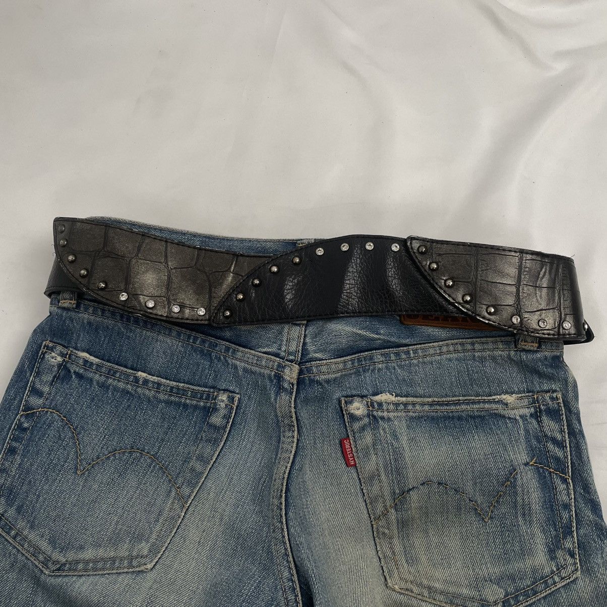 If Six Was Nine Black snakeskin big buckle belt punk goth styled Size ONE SIZE - 3 Thumbnail