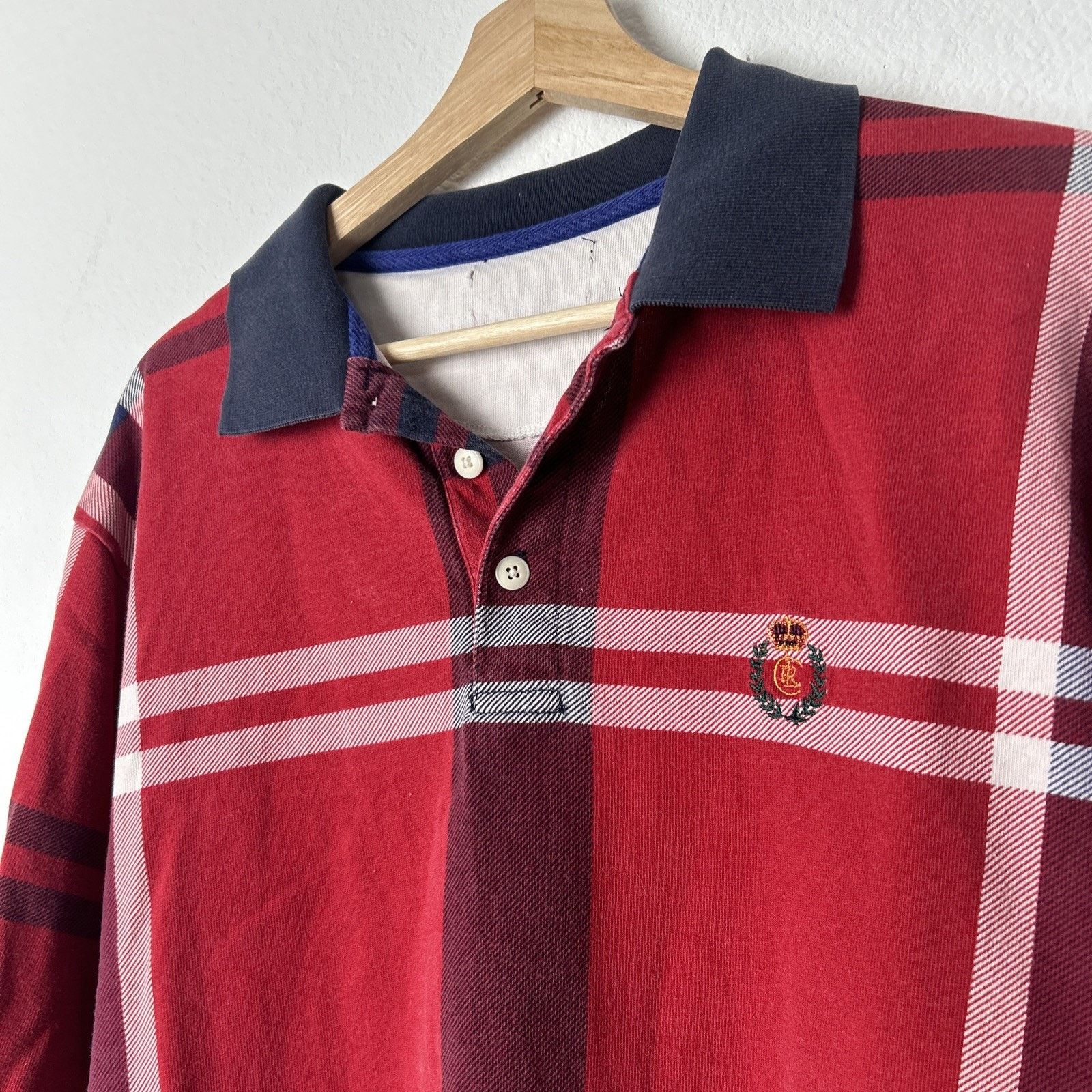 Ralph Lauren Ralph Lauren Vintage Red Plaid Rugby Polo Logo Crest Shirt L Size US L / EU 52-54 / 3 - 6 Thumbnail