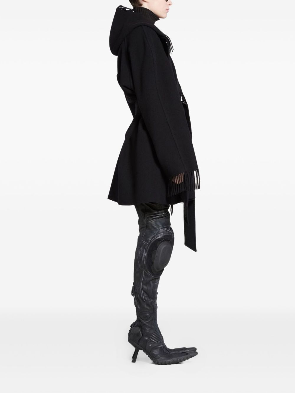 Balenciaga o1bcso1str1225 Fringe Jacket in Black Size XS / US 0-2 / IT 36-38 - 3 Thumbnail