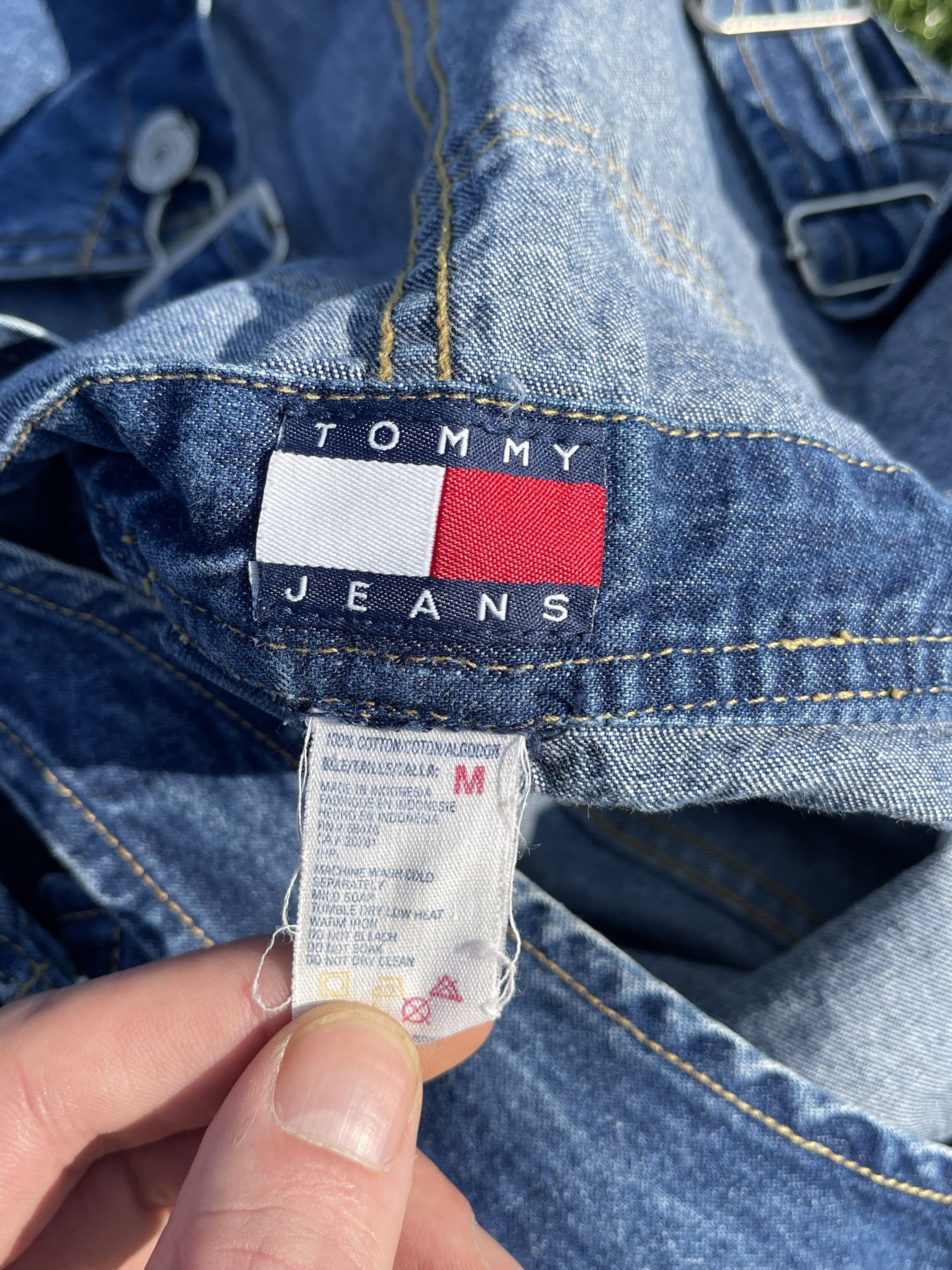 Tommy Hilfiger × Vintage Tommy Hilfiger Vintage 90's Hip Hop Rap Jeans Denim Overalls Size US 32 / EU 48 - 6 Thumbnail