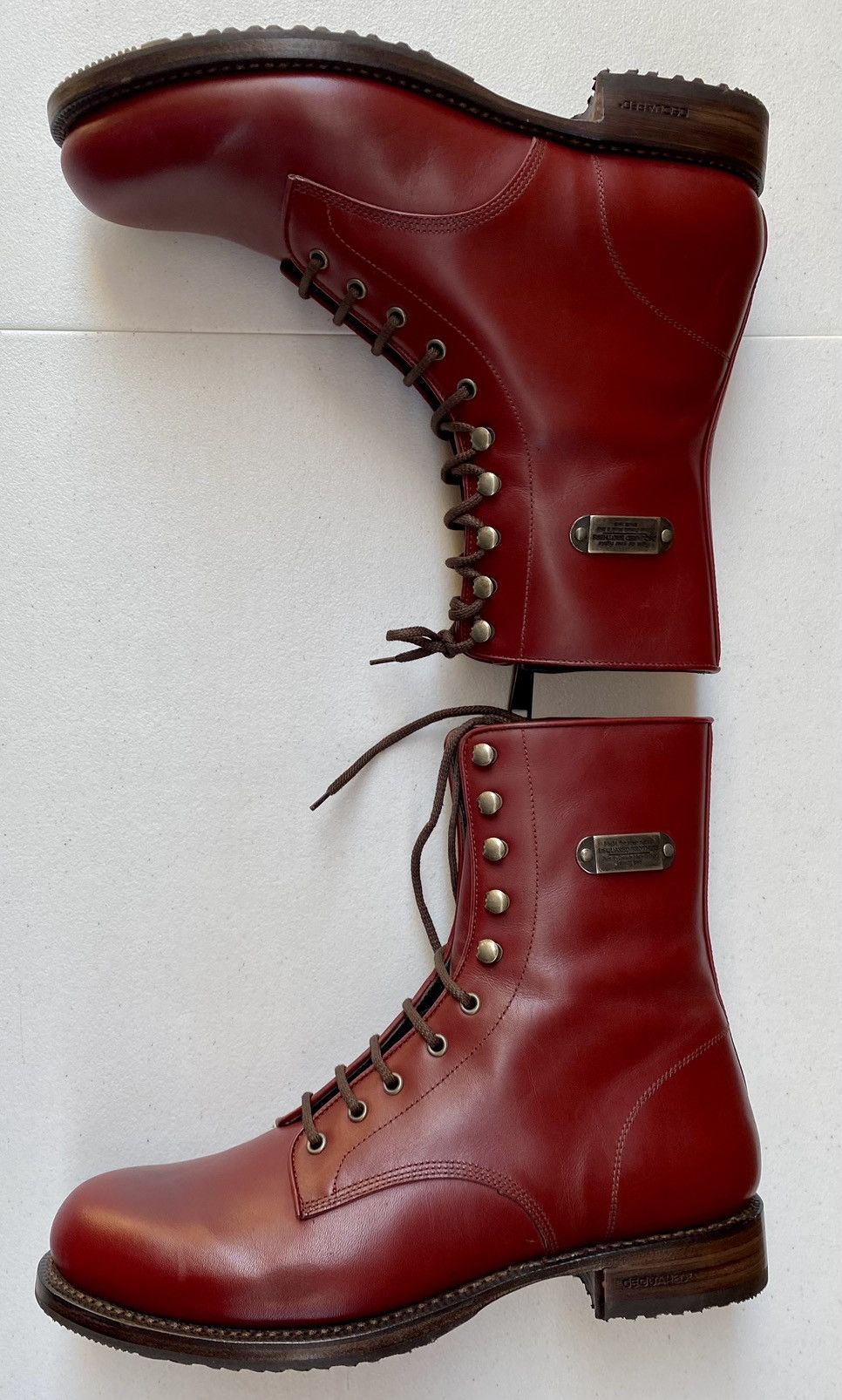 Dsquared2 DSQ2 🇮🇹 Veg Tan Calf Denim Lined Goodyear Combat Boots 13 NEW Size US 13 / EU 46 - 5 Thumbnail