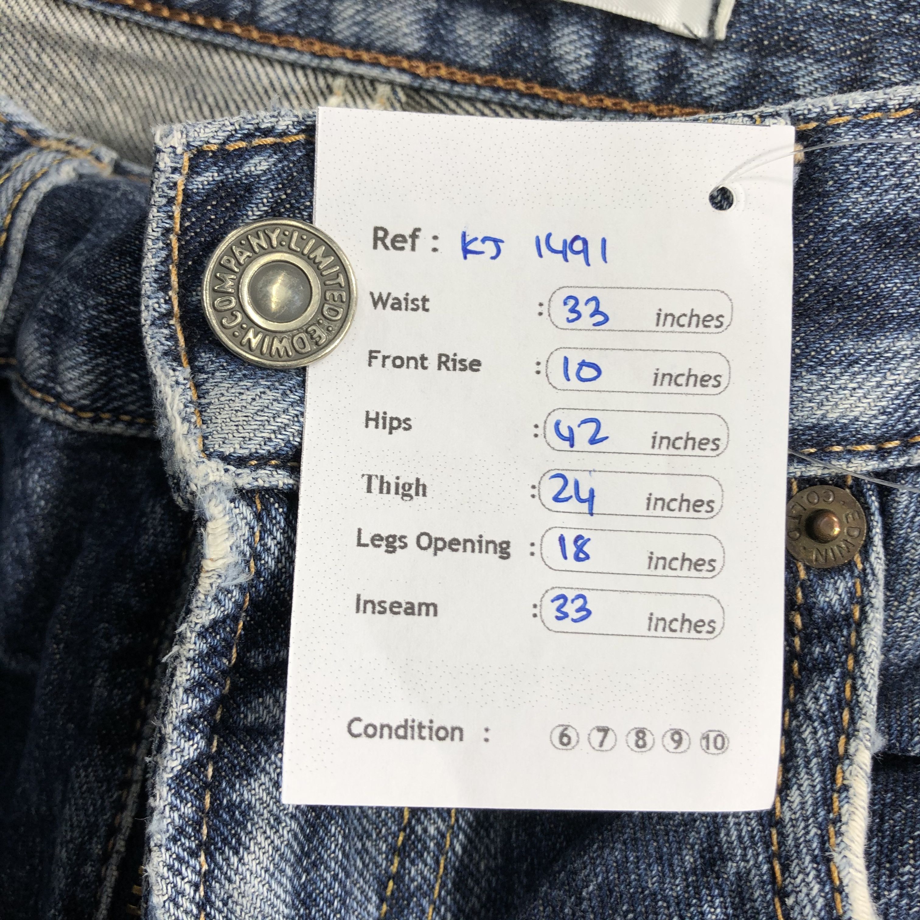 Edwin Edwin XV Jeans Distressed Flare Denim KJ1491 Size US 30 / EU 46 - 12 Thumbnail