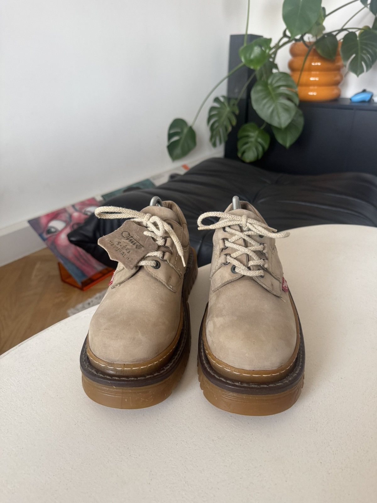 Leather Rare Vintage Avant Garde Platform Derby Leather Boots Suede Size US 6.5 / EU 39-40 - 3 Thumbnail