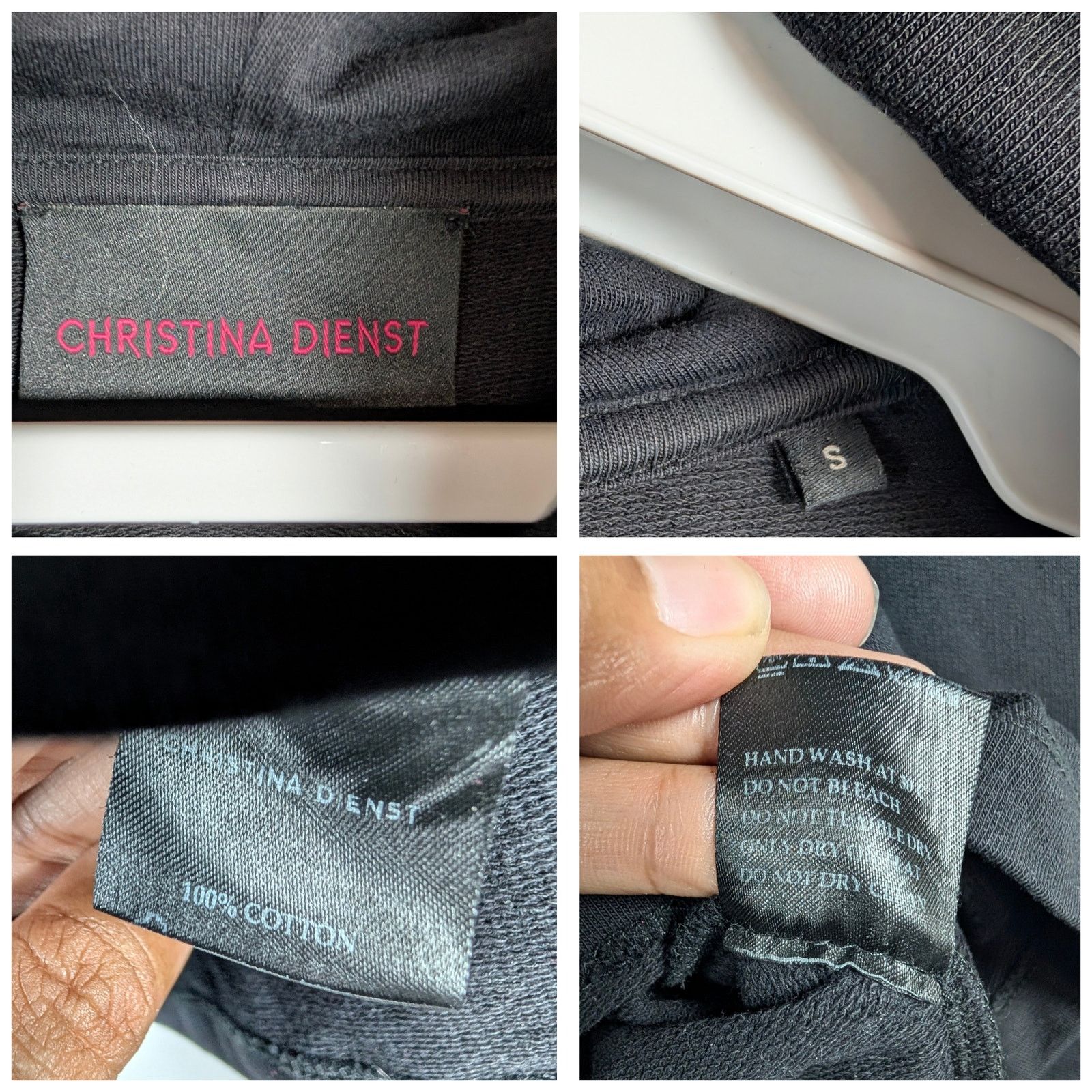 Unknown London CDstudioCo by Christina Dienst Black Hooded Sweatshirt Small Size S / US 4 / IT 40 - 7 Thumbnail
