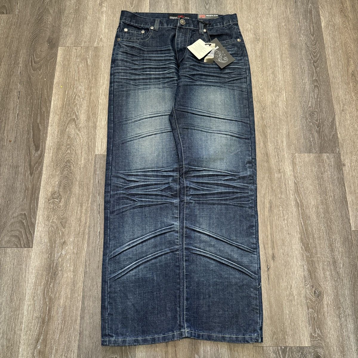 JNCO × Southpole × Vintage Vintage Y2K raw blue embroidered baggy wide leg cybergoth Size US 32 / EU 48 - 2 Thumbnail