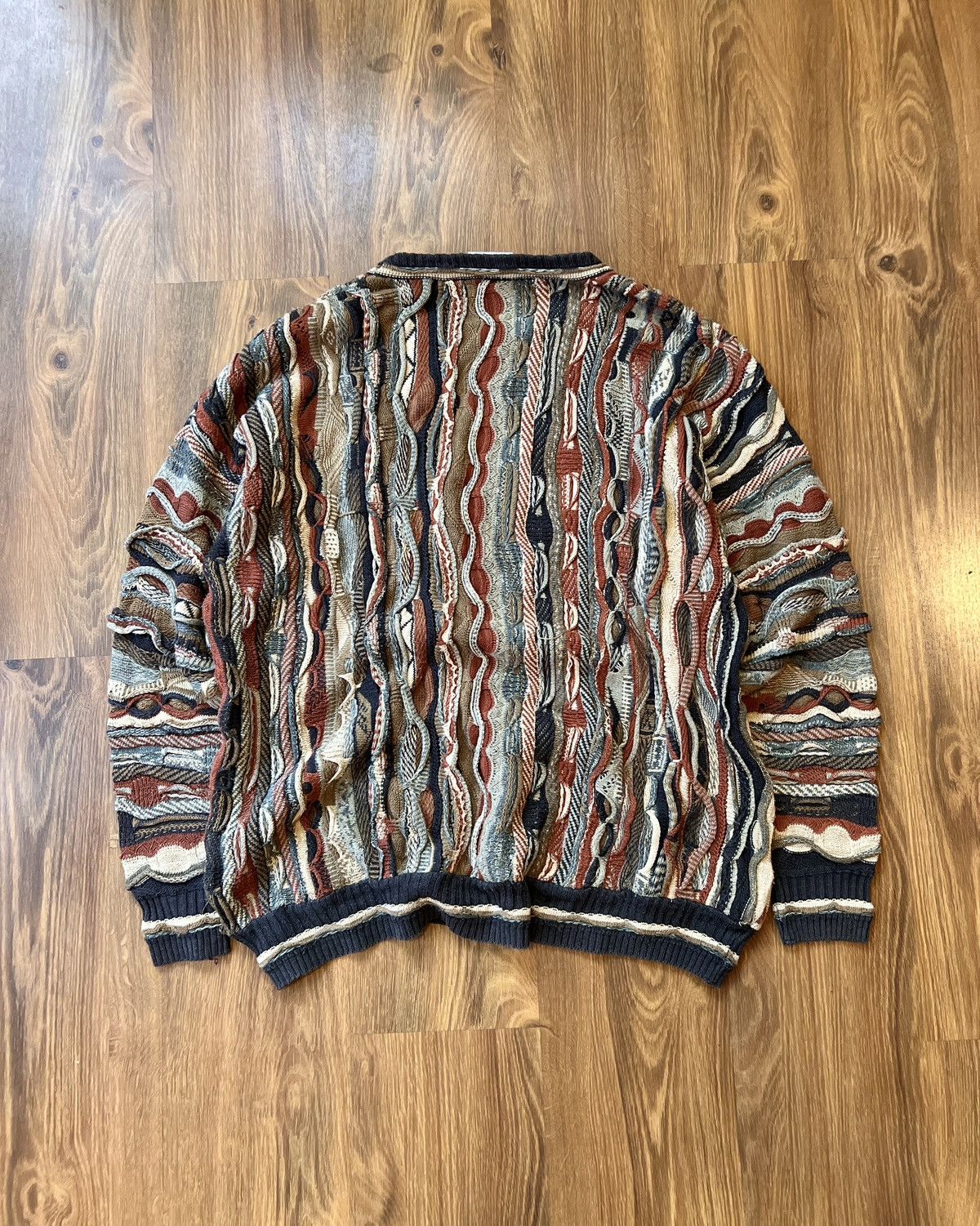 Coogi Rare Coogi 3D Knit / Sweater (Brown/Orange/Black/Blue) Size US XL / EU 56 / 4 - 6 Thumbnail