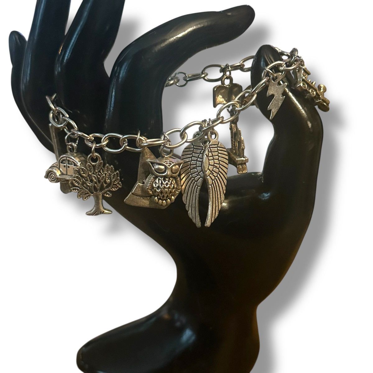 Other Silver tone charm bracelet with assorted charms Size ONE SIZE - 2 Thumbnail