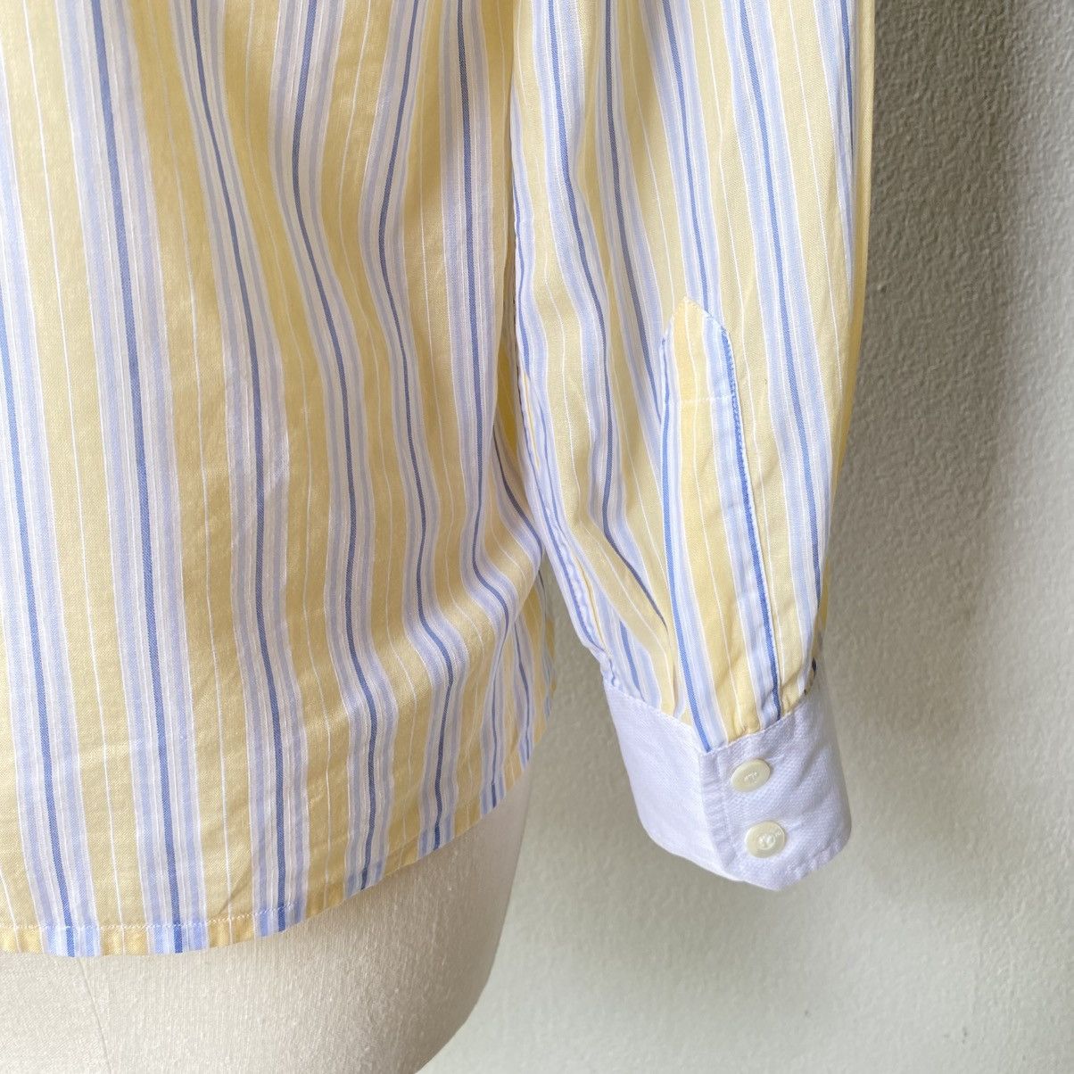 Celine Celine Yellow Striped Shirt with White Collar Size XS / US 0-2 / IT 36-38 - 6 Thumbnail