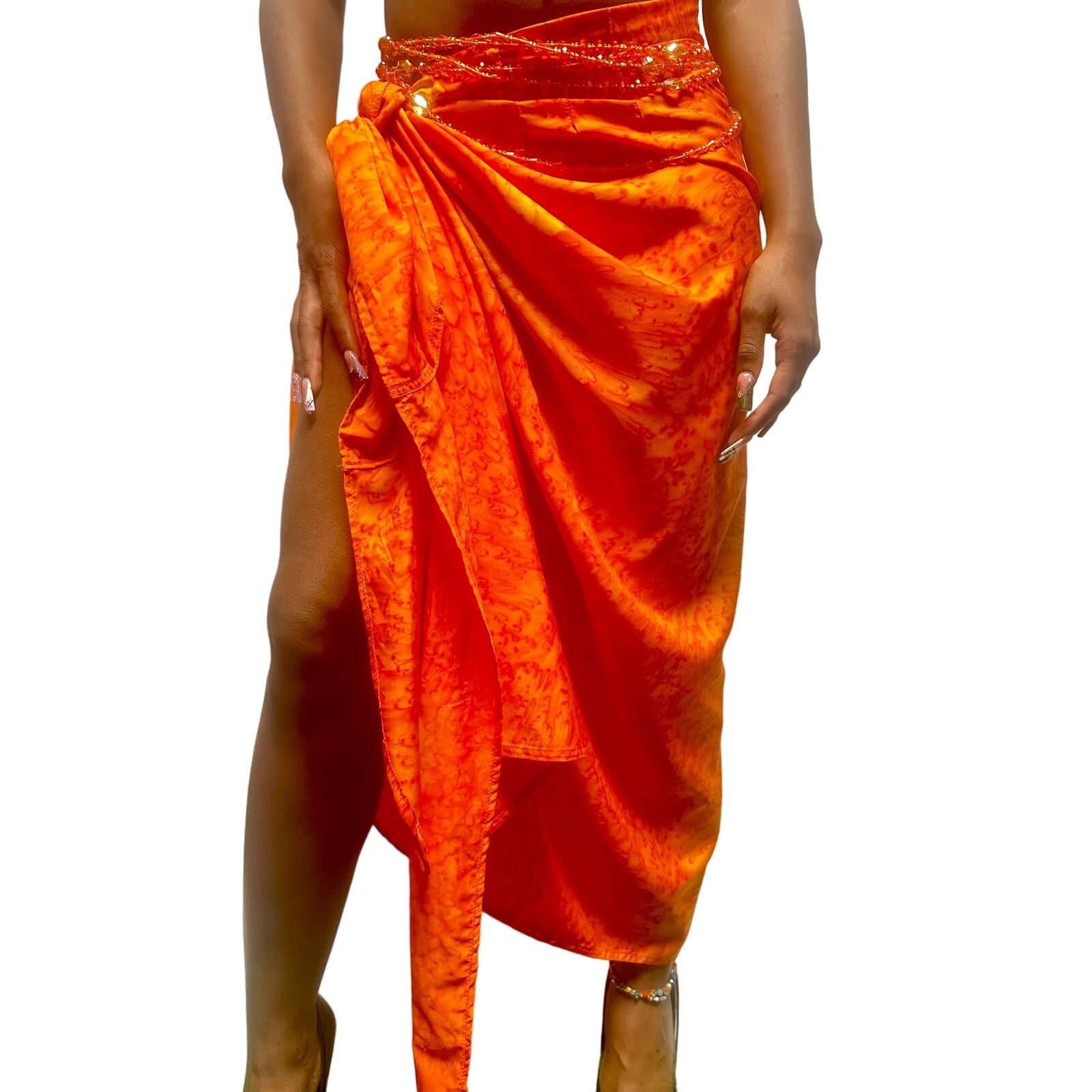 Other Gorgeous vibrant orange set with crop top and sarong skirt Size 32" / US 10 / IT 46 - 3 Thumbnail