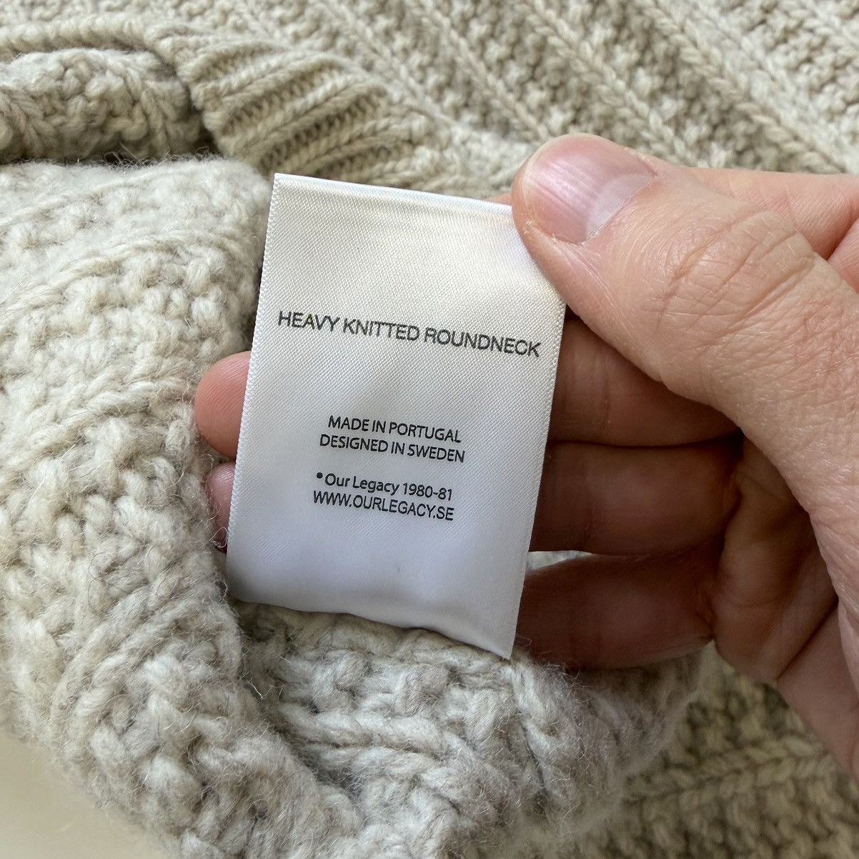 Our Legacy Cream Wool Fisherman’s Textured Sweater Size US M / EU 48-50 / 2 - 12 Thumbnail