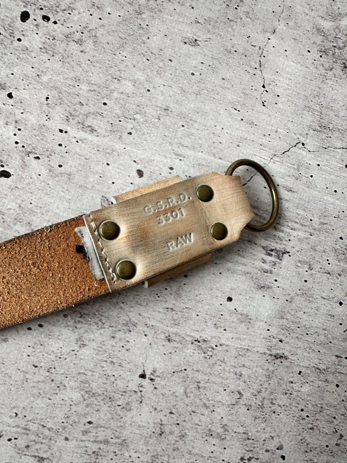 G-Star G-Star RAW 3301 Leather Belt Natural Color with Brass Buckle Size ONE SIZE - 8 Thumbnail