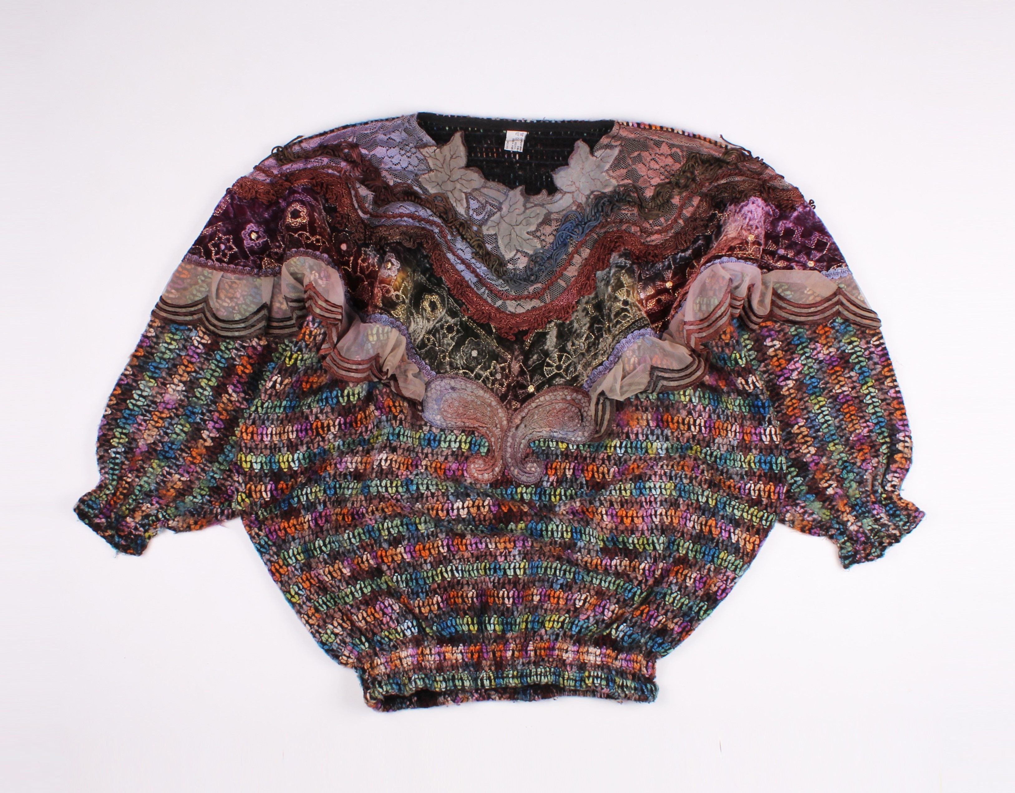 Vintage Vintage 80's Stunning Italian Oversized Detailed Sweater Size ONE SIZE - 5 Thumbnail