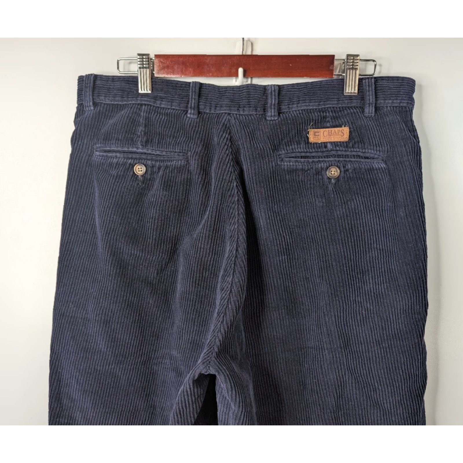 Ralph Lauren VINTAGE Ralph Lauren Chaps Navy Baggy Pleated Cuffed Corduroy Pants 34x32 Shirt? Size US 34 / EU 50 - 5 Thumbnail