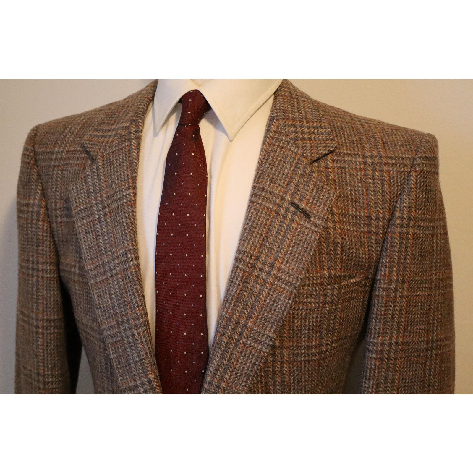 Pierre Cardin 40L Vintage 70s Pierre Cardin Windowpane Tweed Blazer Size 40L - 3 Thumbnail