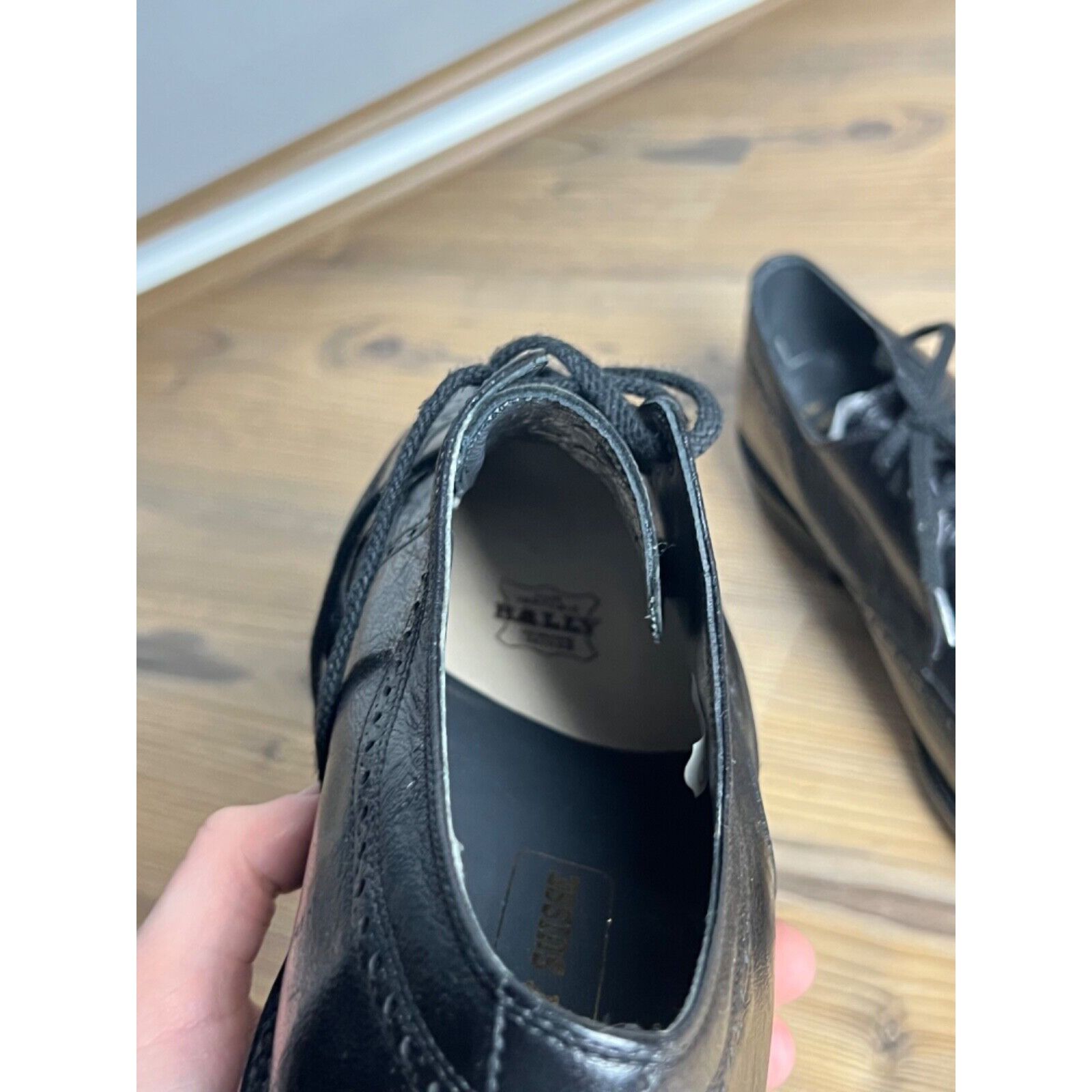 Bally MINT! Bally Anker Black Men`s Leather Derby Brogues Shoes Si Size US 11 / EU 44 - 17 Thumbnail