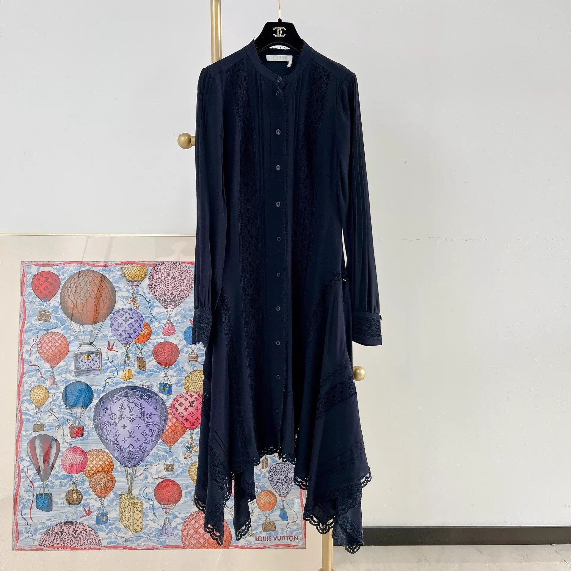 Chloe Chloe Women's Navy Silk Dress 34 Pre-Owned Size XXS / US 00 / IT 34 - 1 Thumbnail