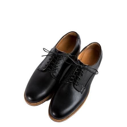 Viberg Plain Toe Derby - Black Leather